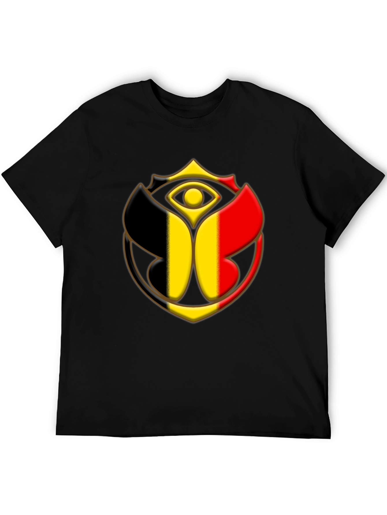 Belgium Flag Tomorrowland Logo Black T-Shirt