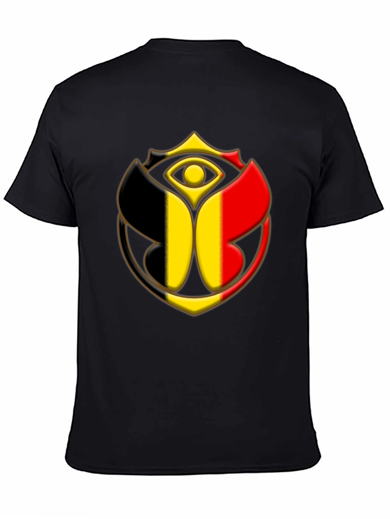Belgium Flag Tomorrowland Logo Black T-Shirt