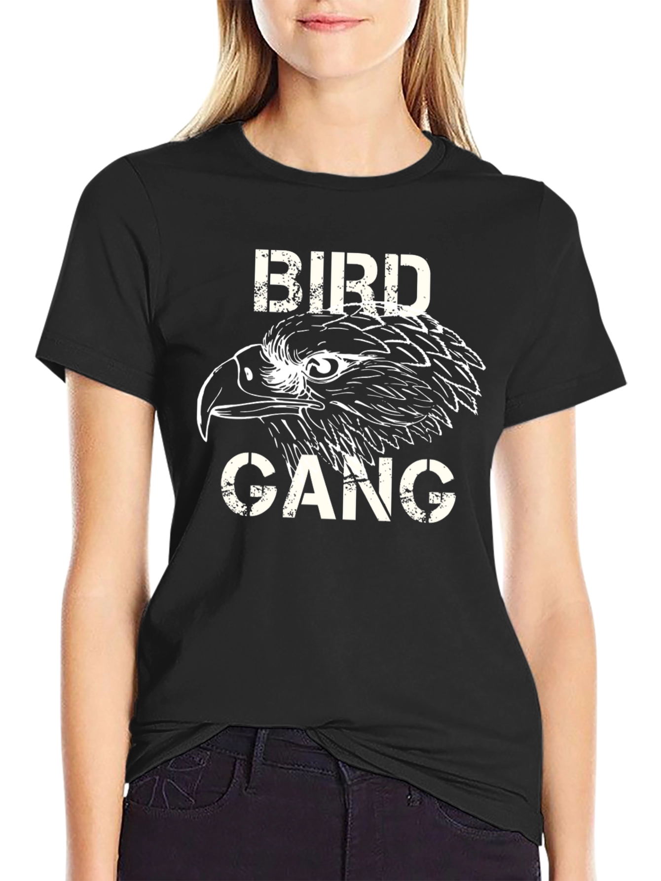 Bird Gang Graphic Tee - Stylish Mens Black T-Shirt