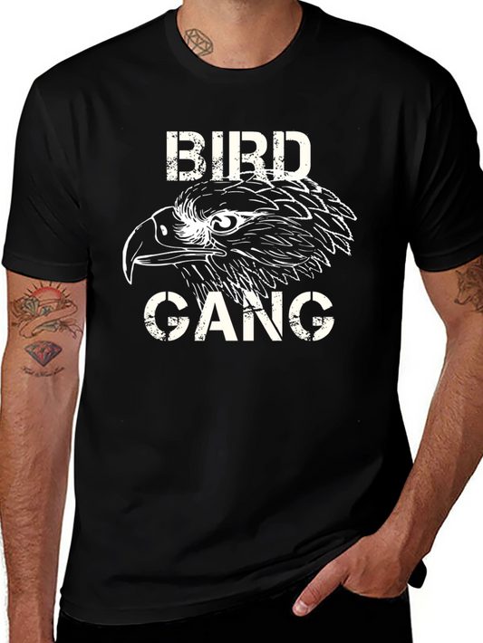 Bird Gang Graphic Tee - Stylish Mens Black T-Shirt