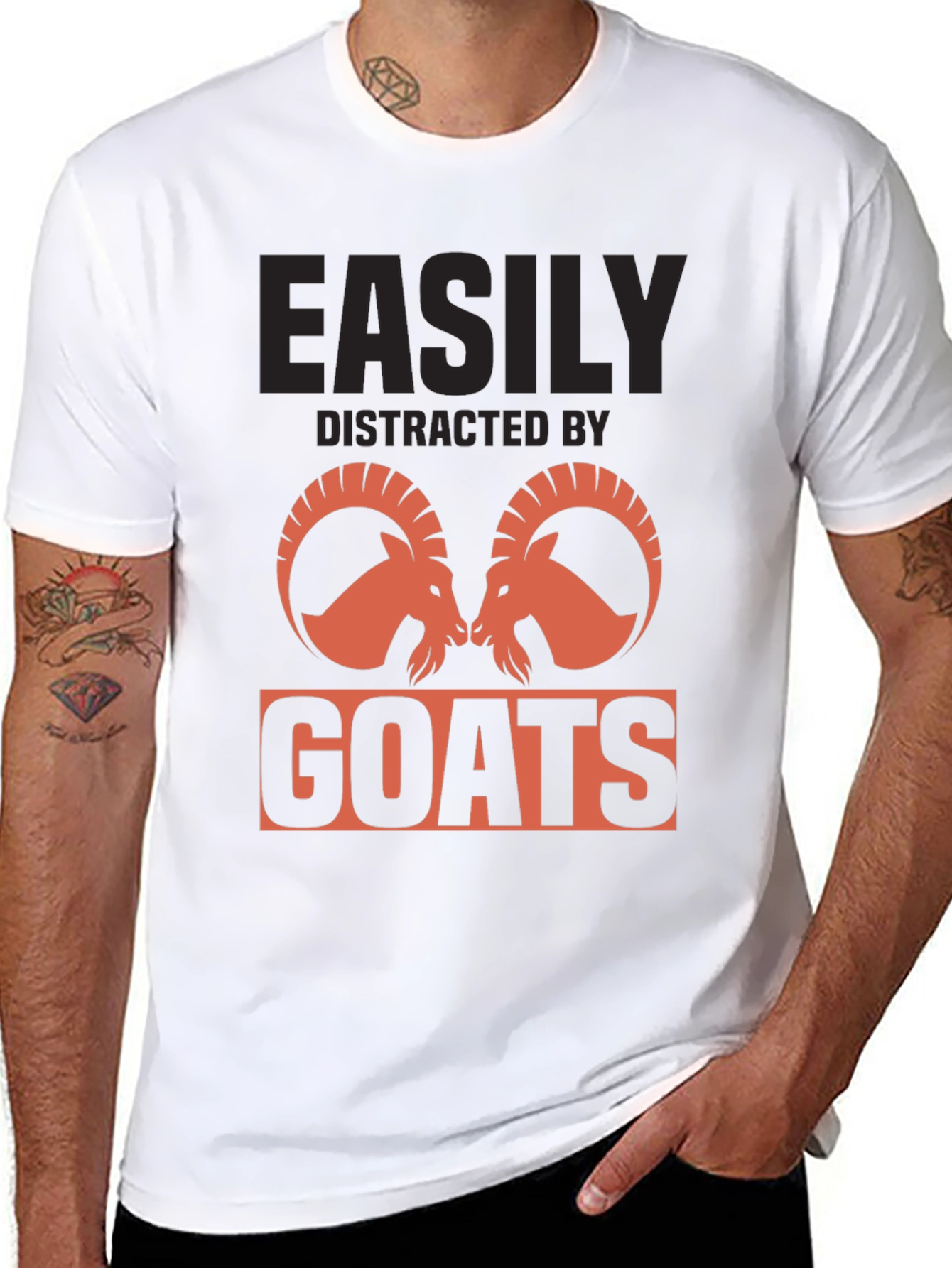 Easily Distracted by Goats Graphic T-Shirt