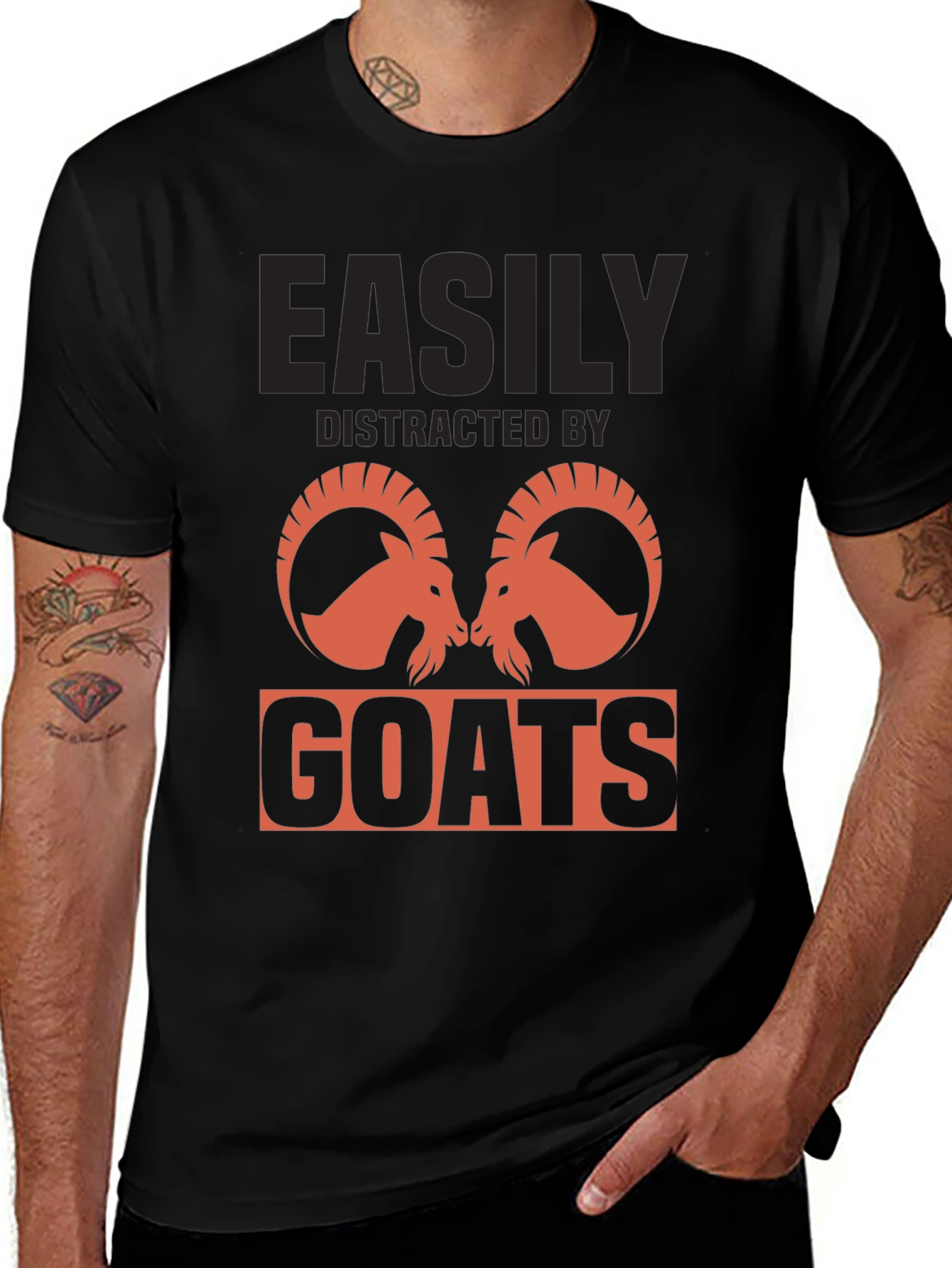 Easily Distracted by Goats Graphic T-Shirt