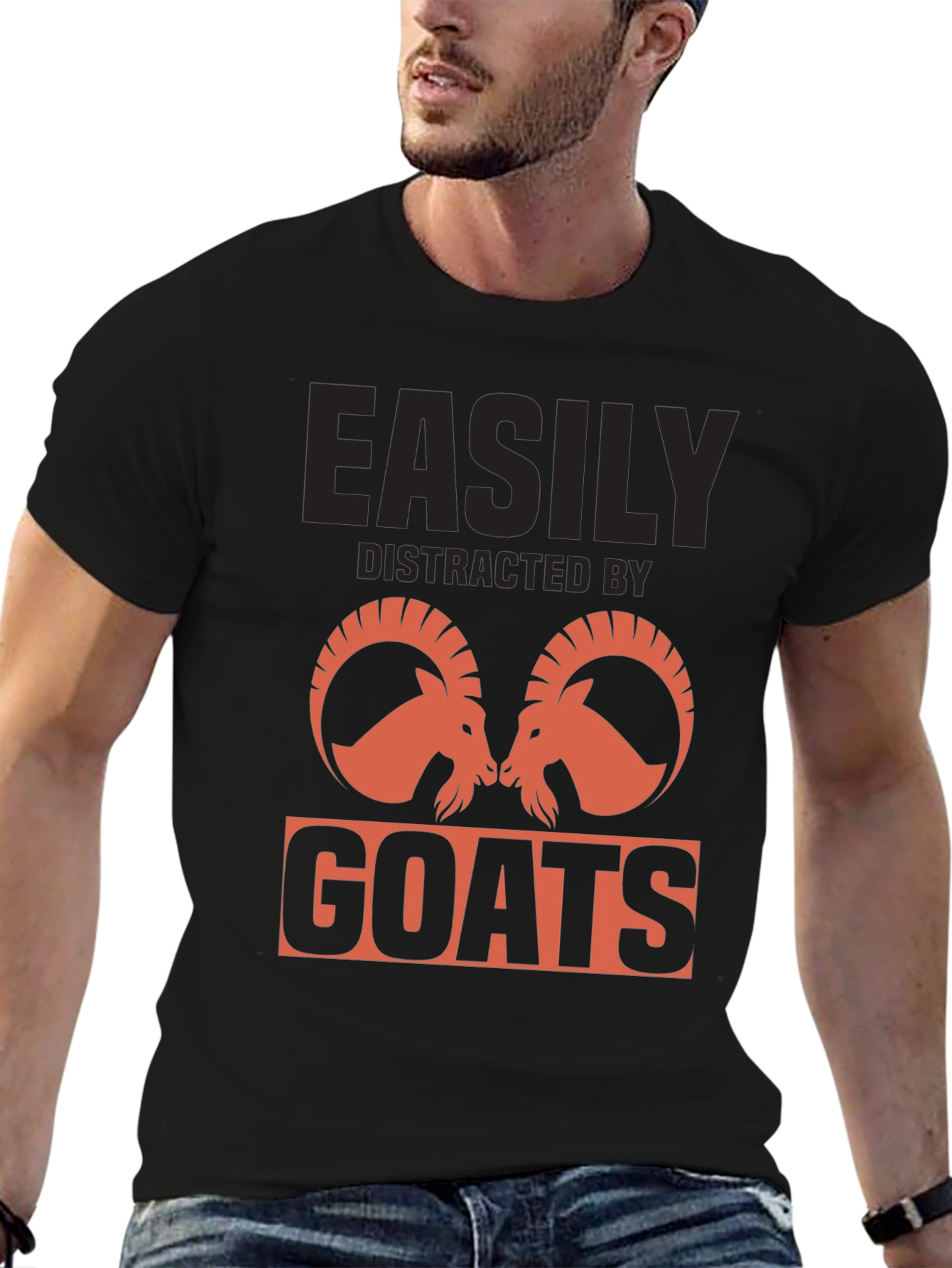 Easily Distracted by Goats Graphic T-Shirt