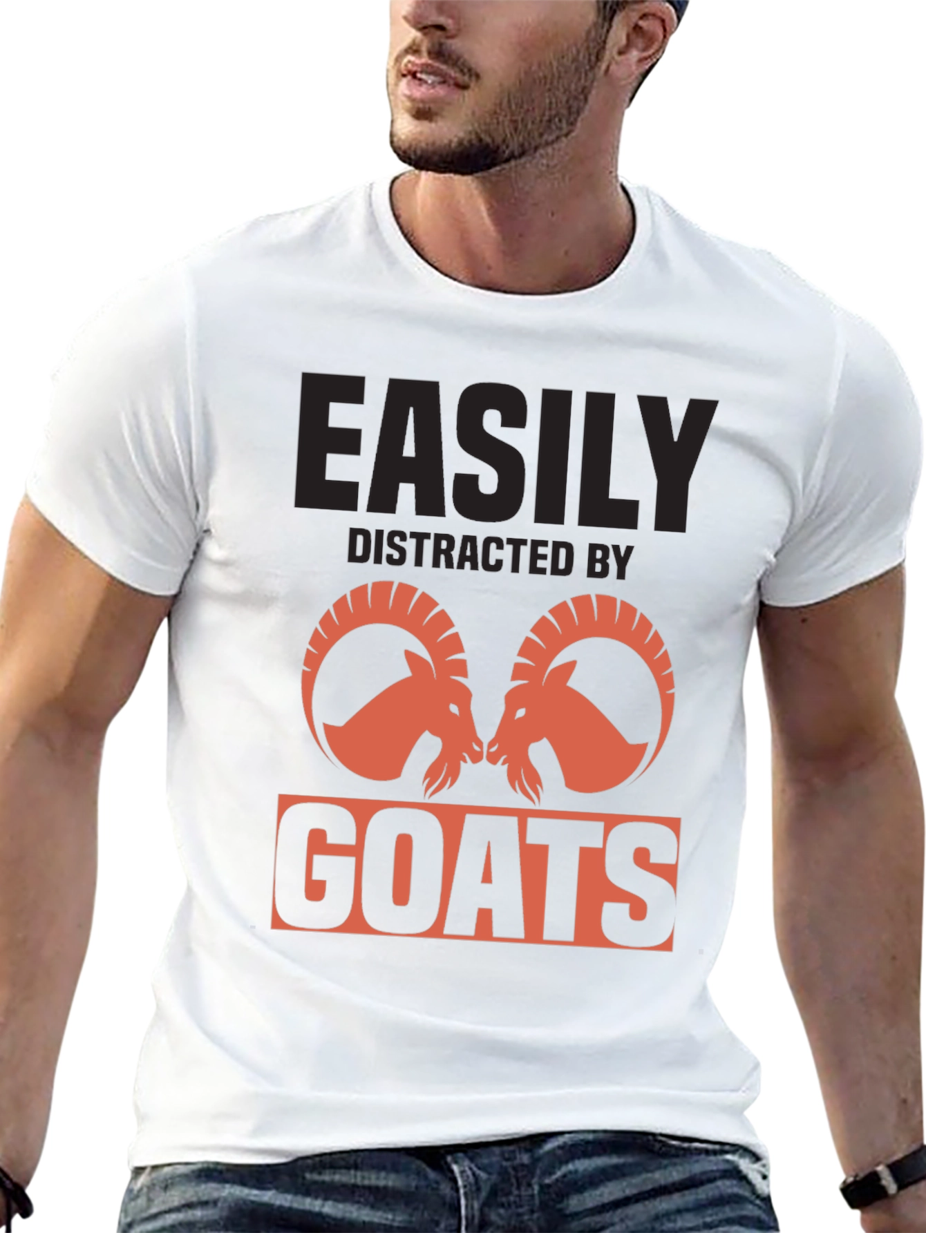 Easily Distracted by Goats Graphic T-Shirt
