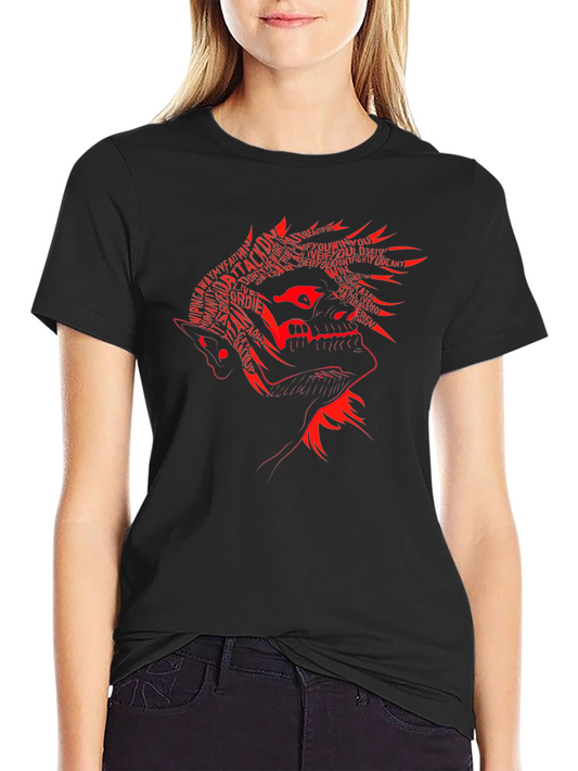 Attack on Titan Inspired Graphic Tee - Red on Black