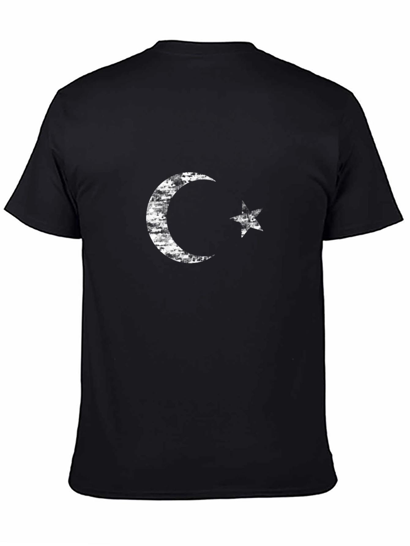 Crescent Moon & Star Graphic Tee - Black