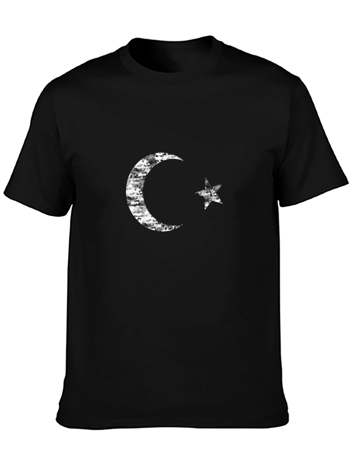 Crescent Moon & Star Graphic Tee - Black