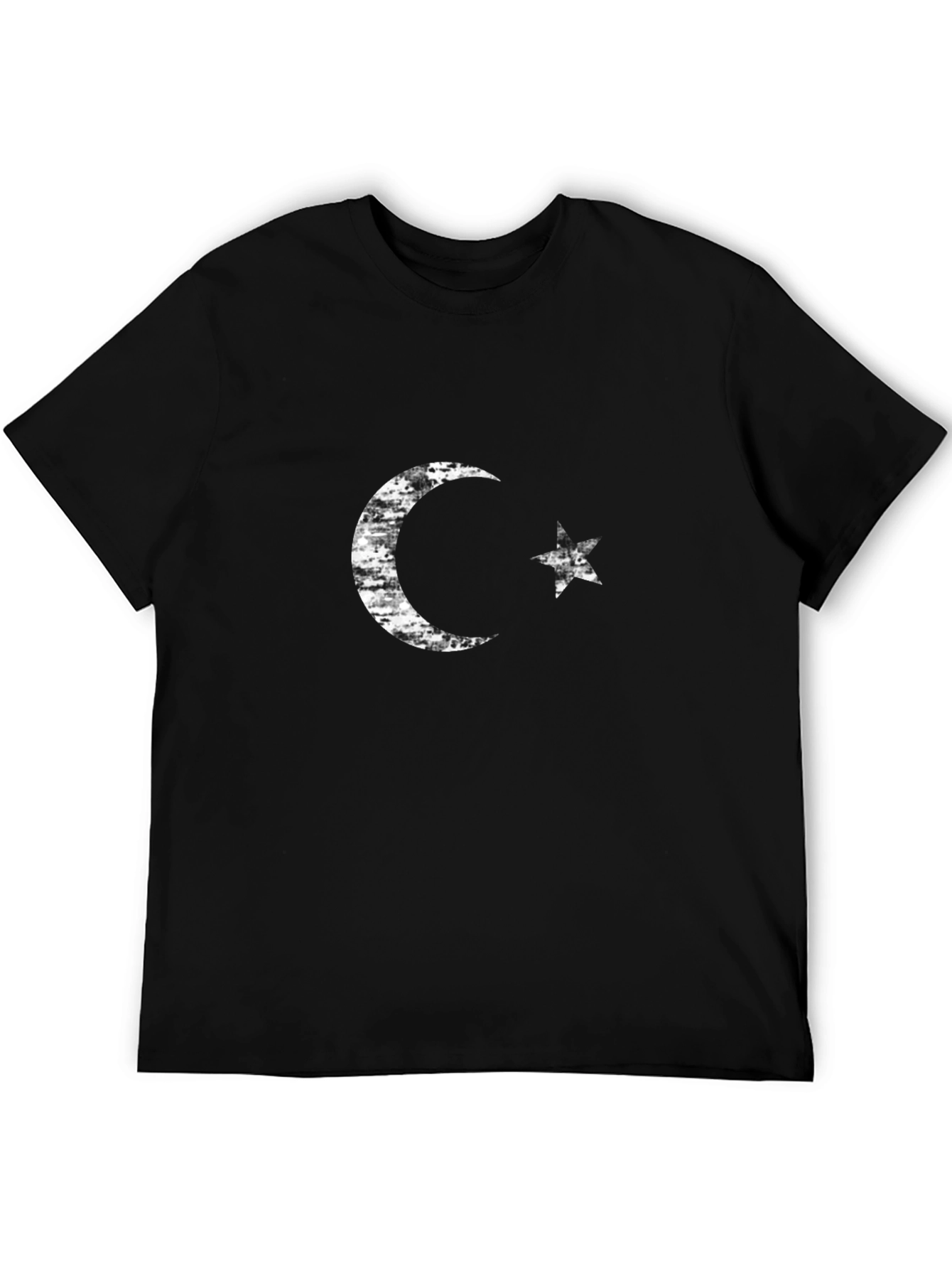Crescent Moon & Star Graphic Tee - Black