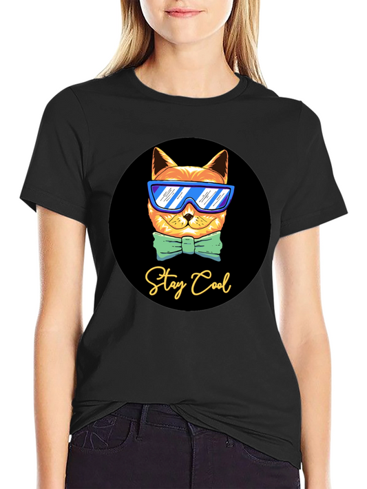 Cool Cat Graphic T-Shirt - Stay Cool Design