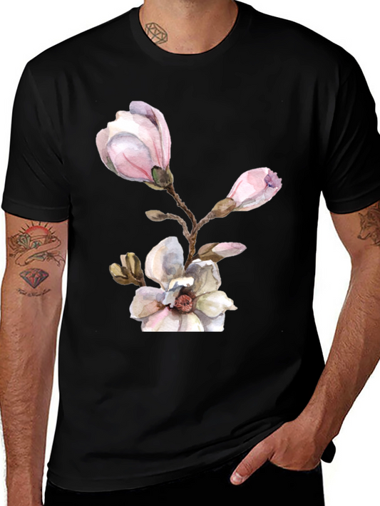 Floral Magnolia T-Shirt - Elegant Blossom Design