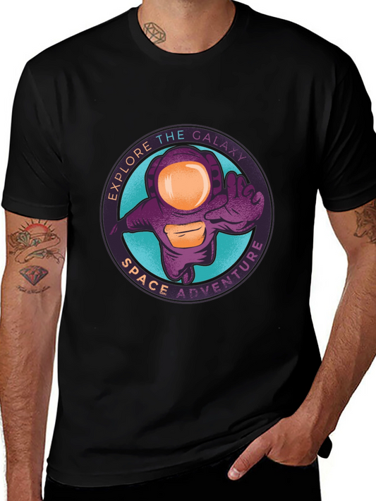 Explore Galaxy Space Adventure Black T-Shirt