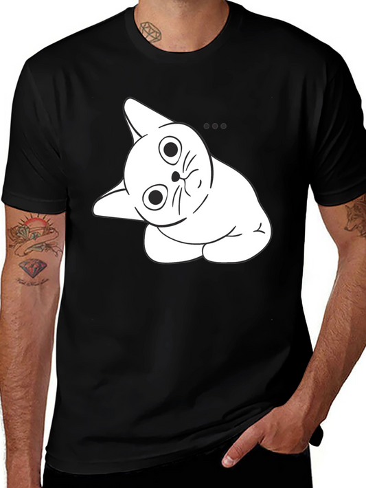 Curious Cat Graphic Tee - Black