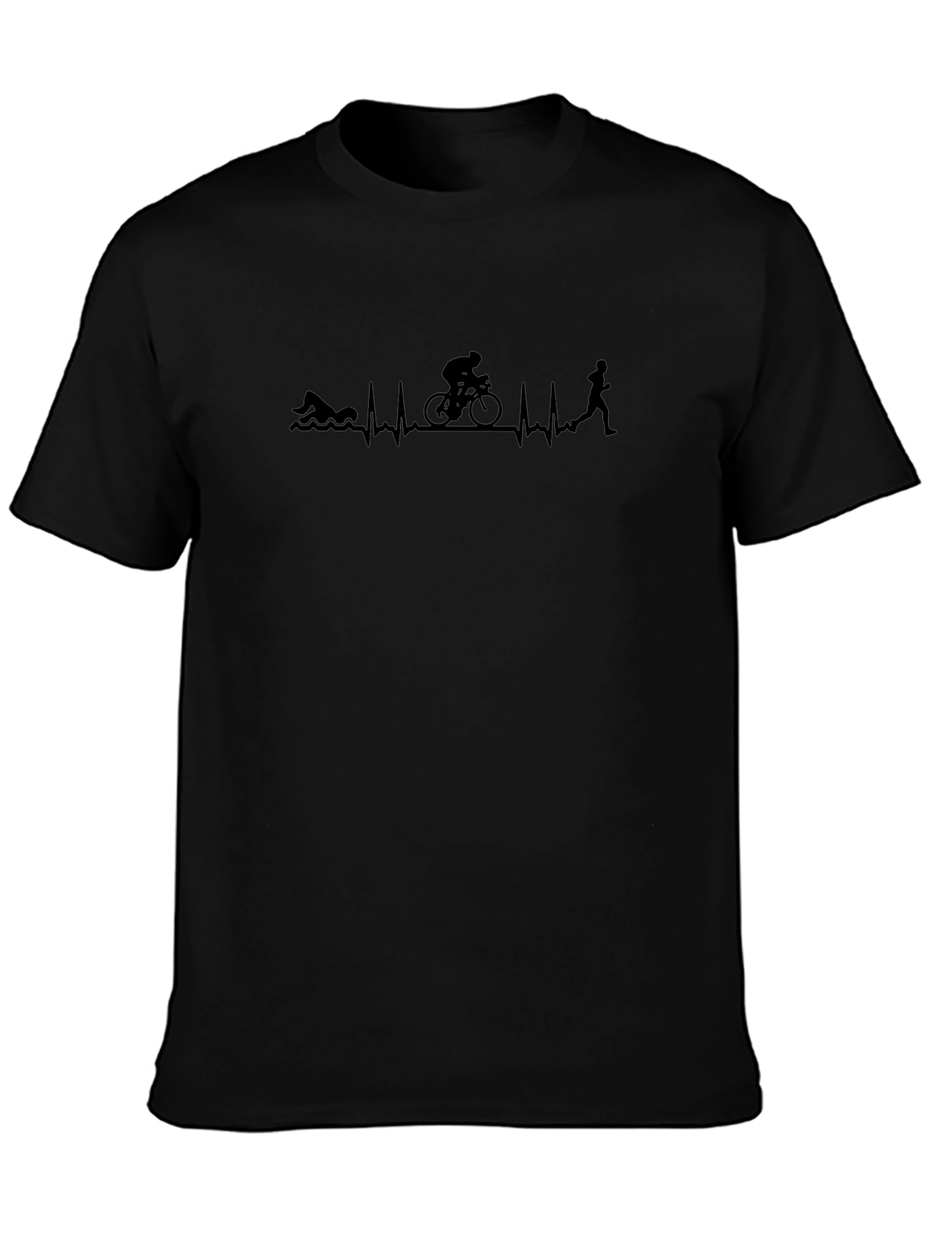 Triathlon Heartbeat T-Shirt - Swim Bike Run Tee