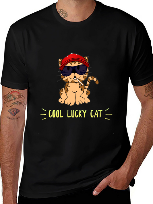 Cool Lucky Cat Graphic T-Shirt