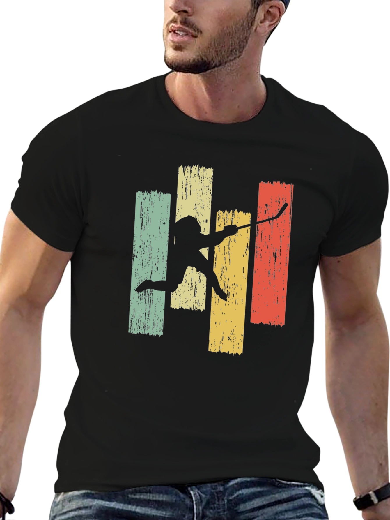 Retro Hockey Player Graphic Tee