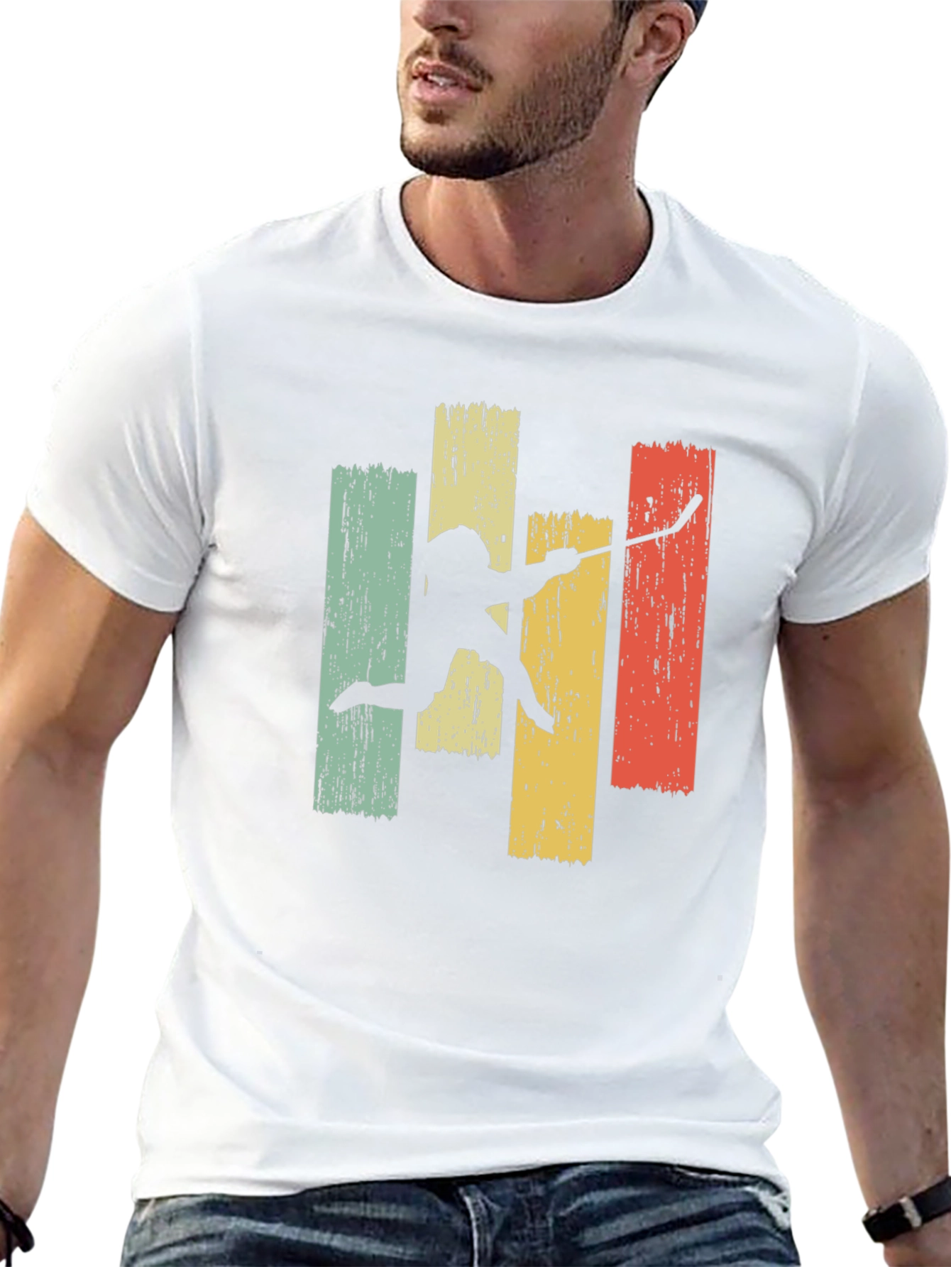 Retro Hockey Player Graphic Tee