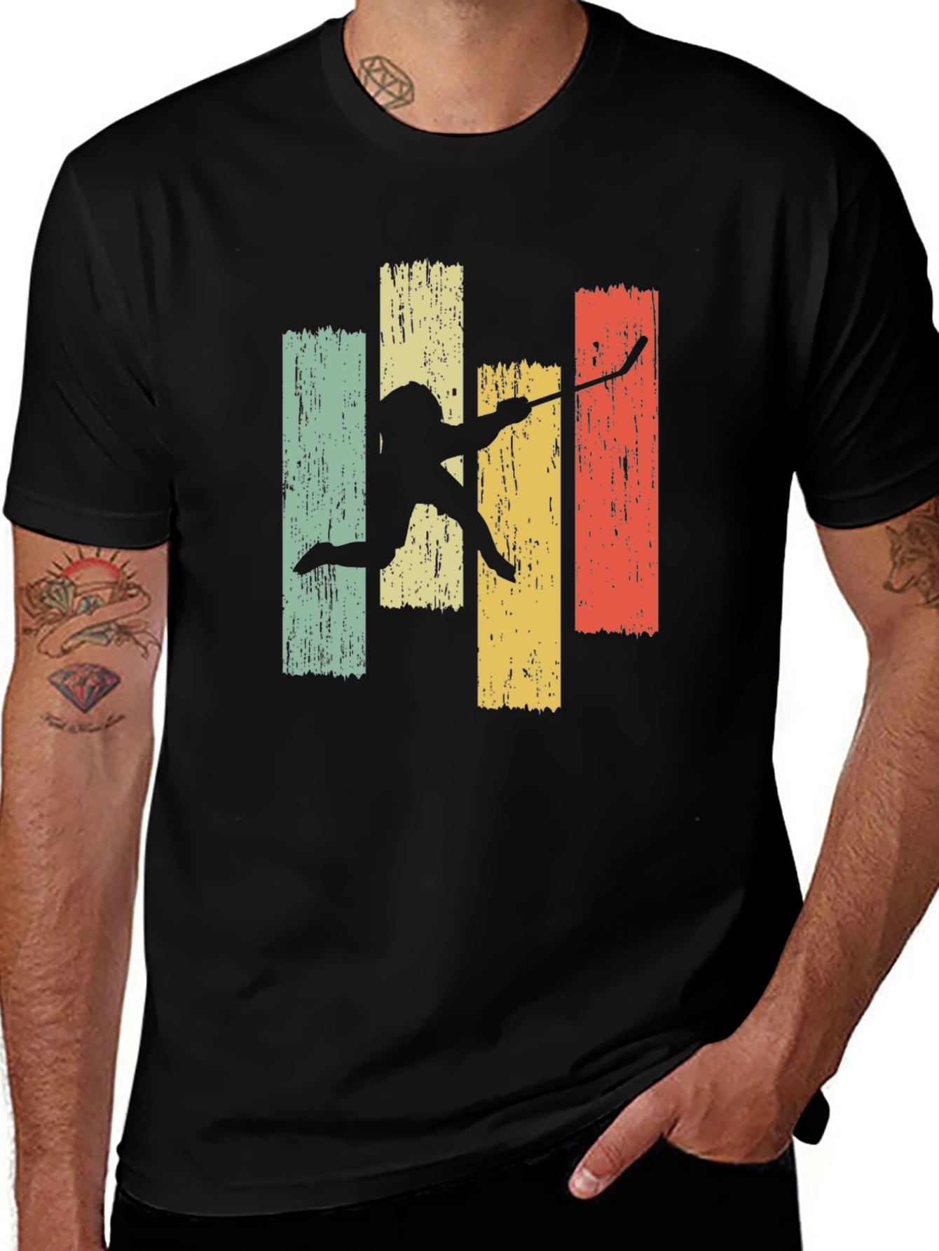 Retro Hockey Player Graphic Tee