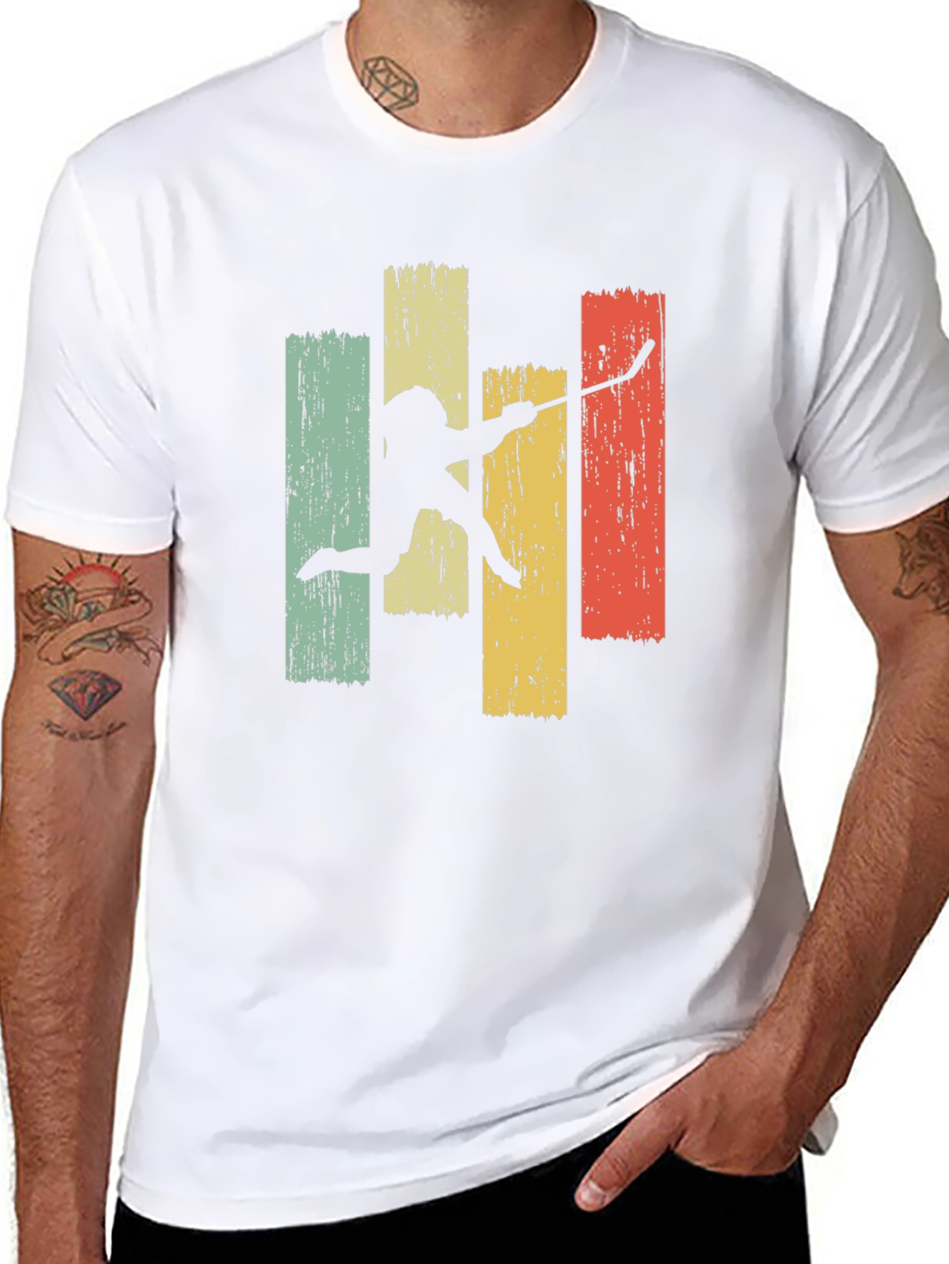 Retro Hockey Player Graphic Tee
