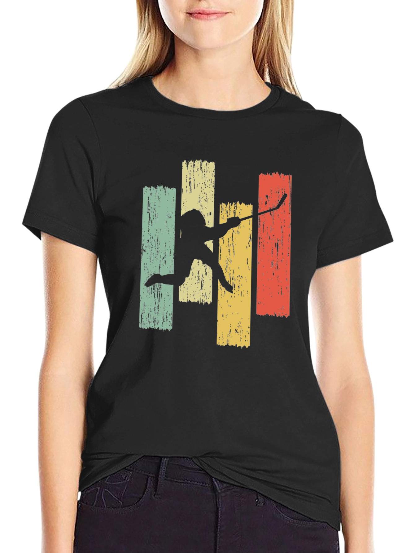 Retro Hockey Player Graphic Tee