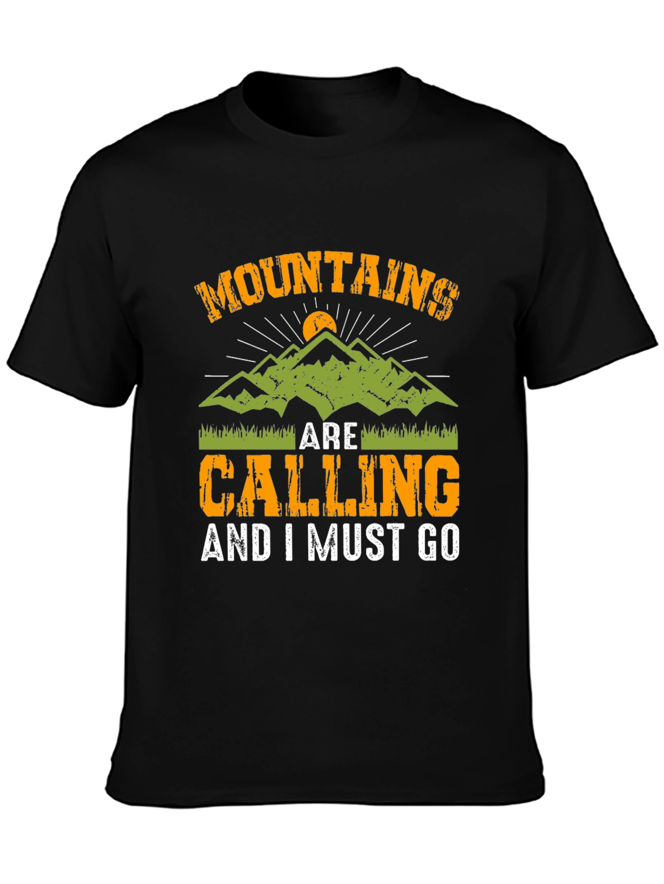 Mountains Are Calling Black T-Shirt
