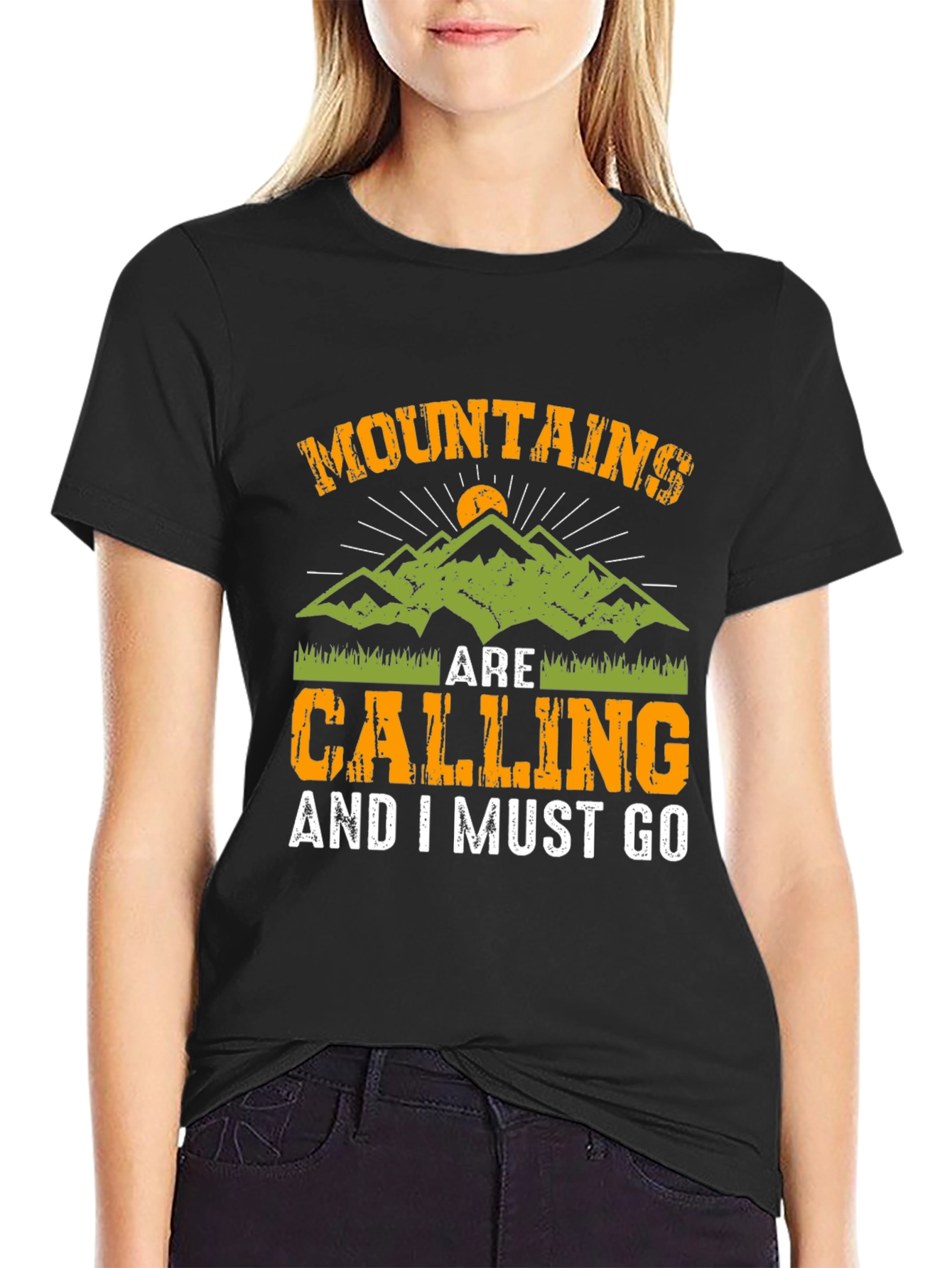 Mountains Are Calling Black T-Shirt