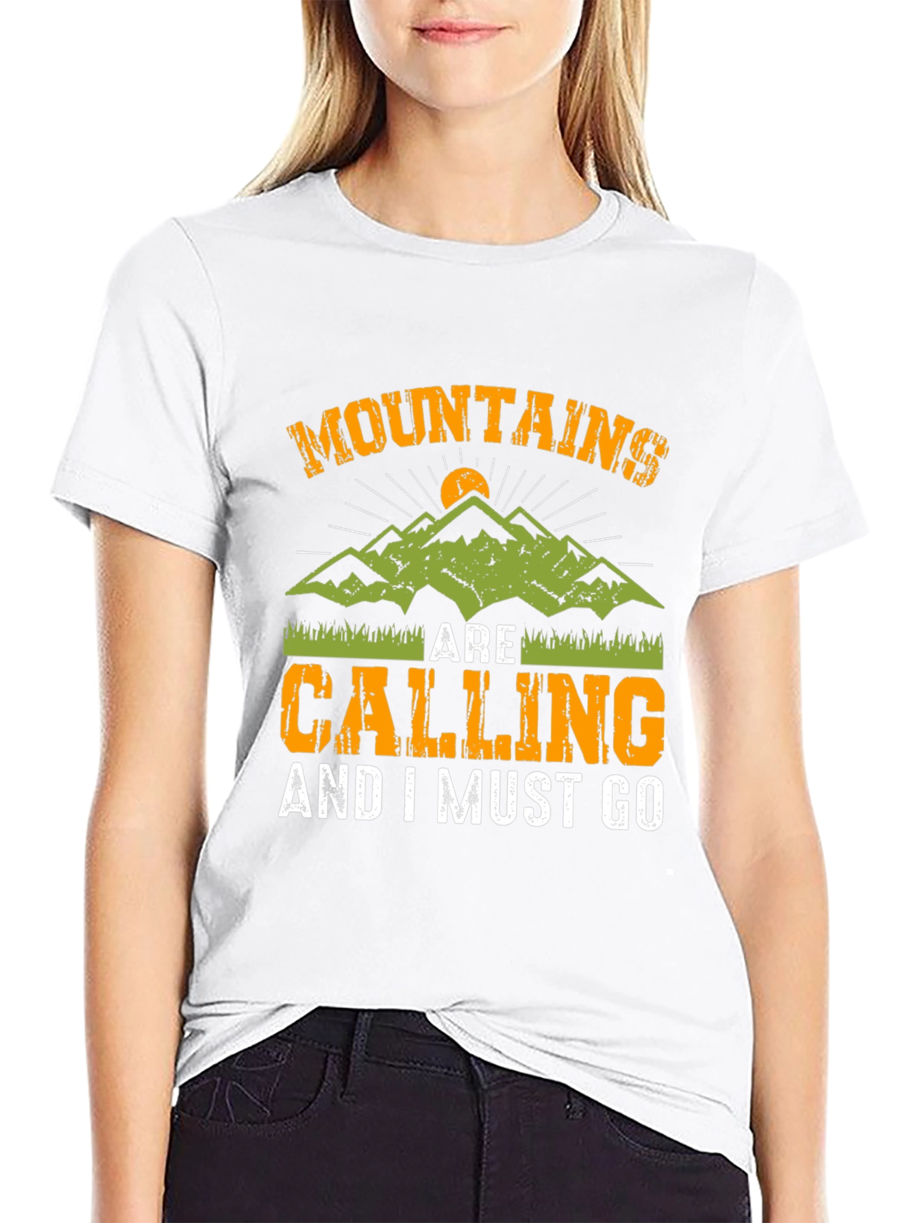 Mountains Are Calling Black T-Shirt