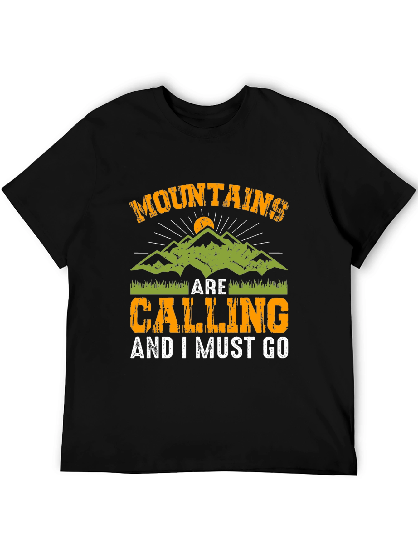 Mountains Are Calling Black T-Shirt