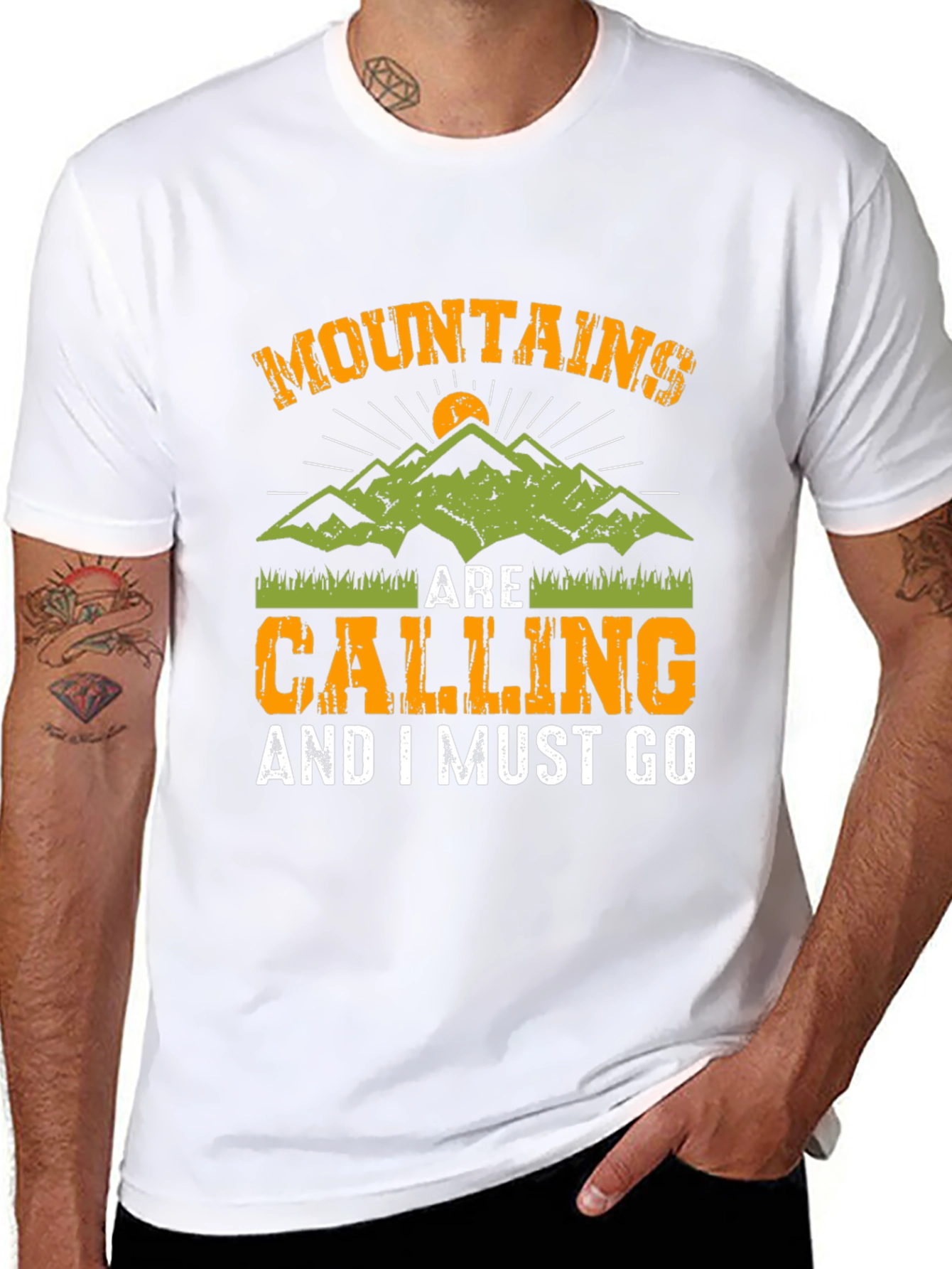 Mountains Are Calling Black T-Shirt