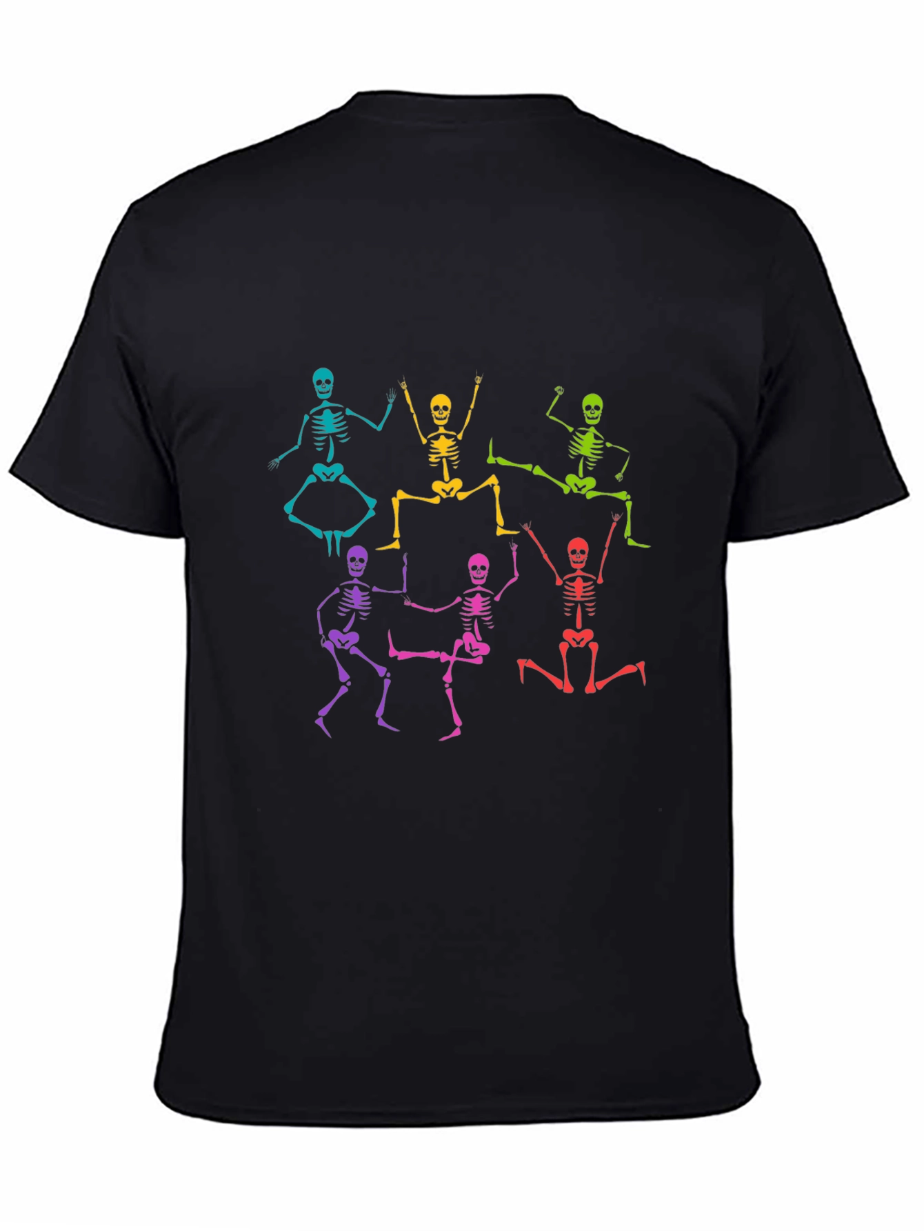 Rainbow Skeleton Dance T-Shirt - Black