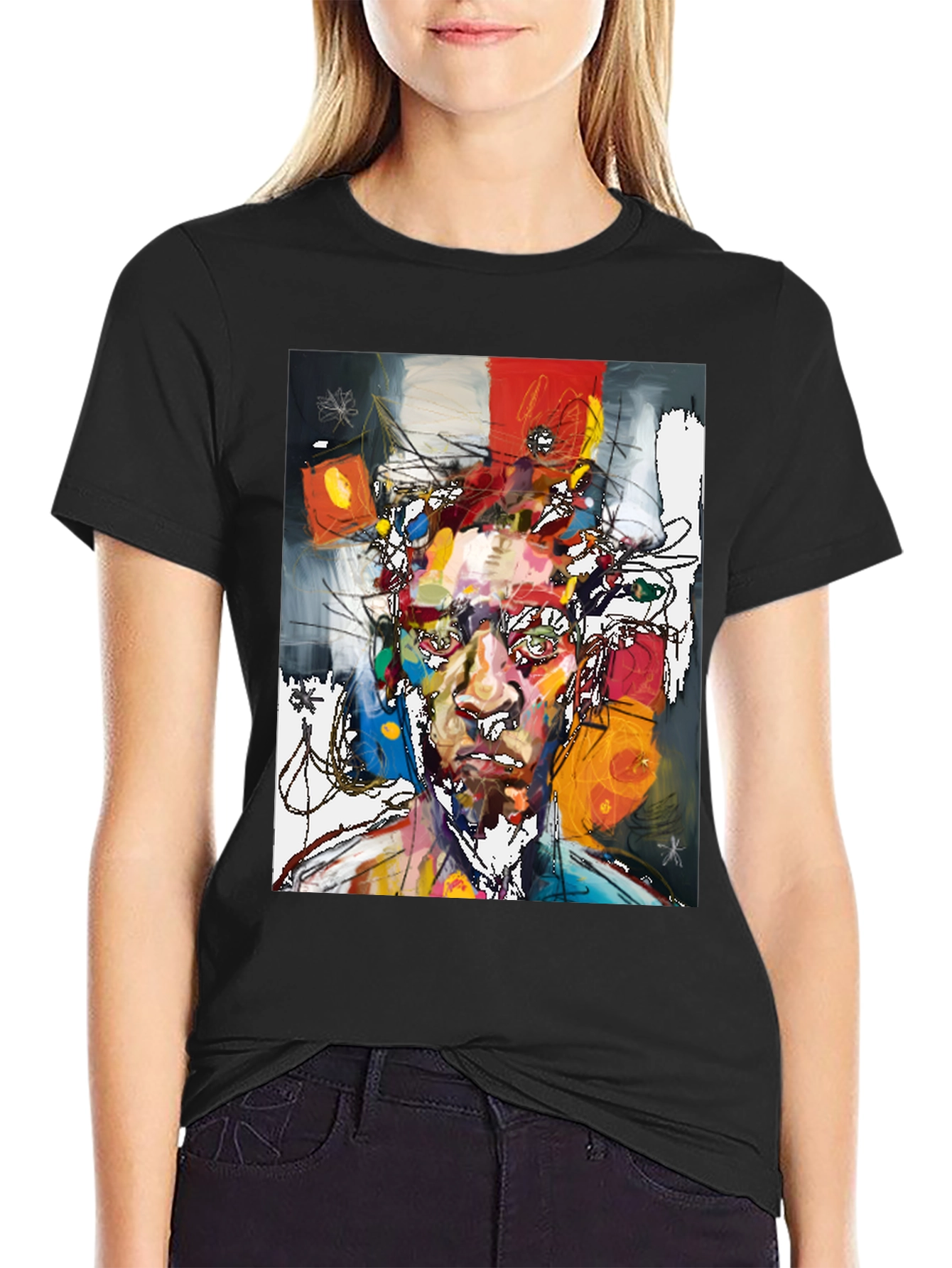 Abstract Art Portrait T-Shirt - Modern Graphic Tee