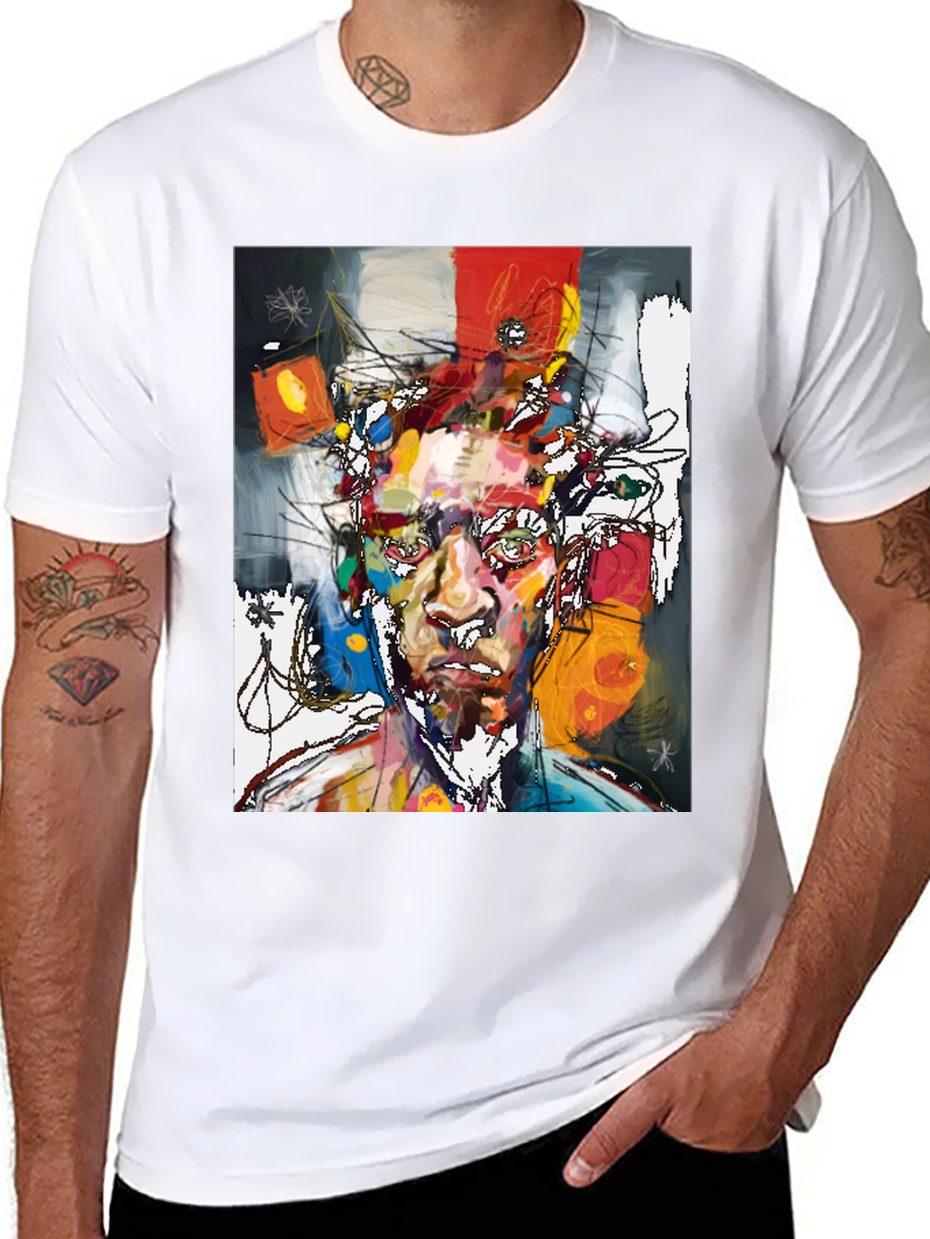 Abstract Art Portrait T-Shirt - Modern Graphic Tee