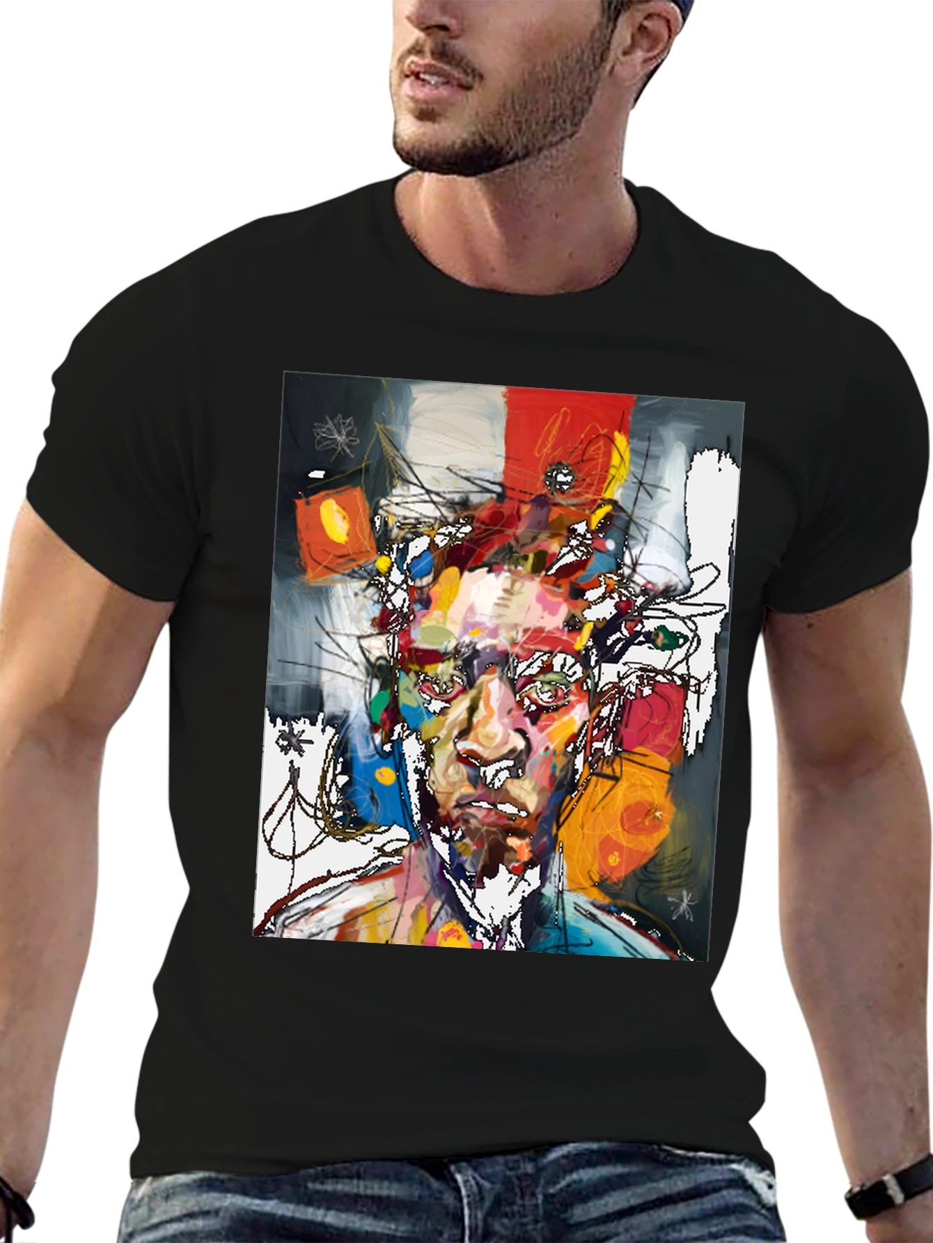 Abstract Art Portrait T-Shirt - Modern Graphic Tee