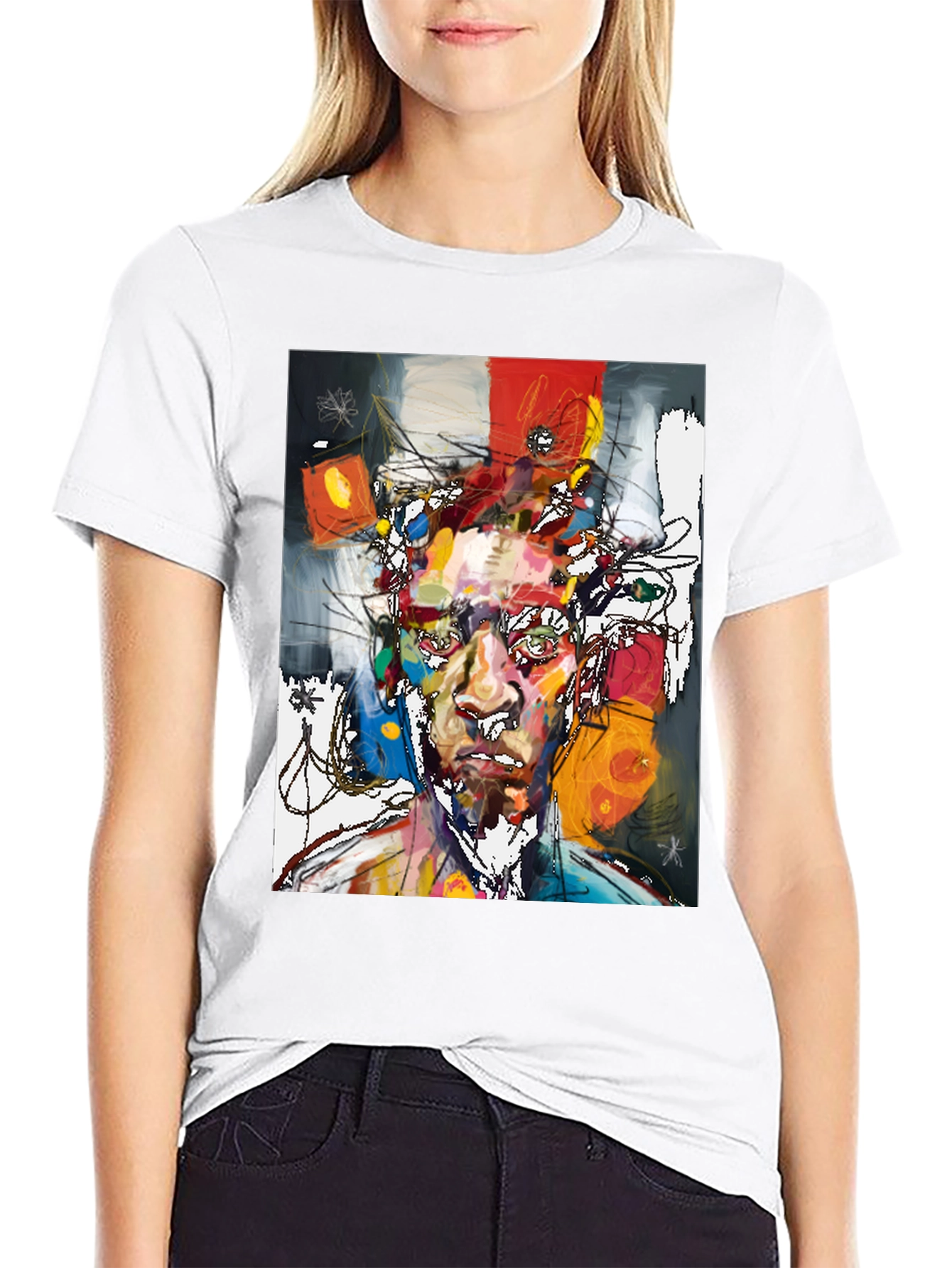 Abstract Art Portrait T-Shirt - Modern Graphic Tee