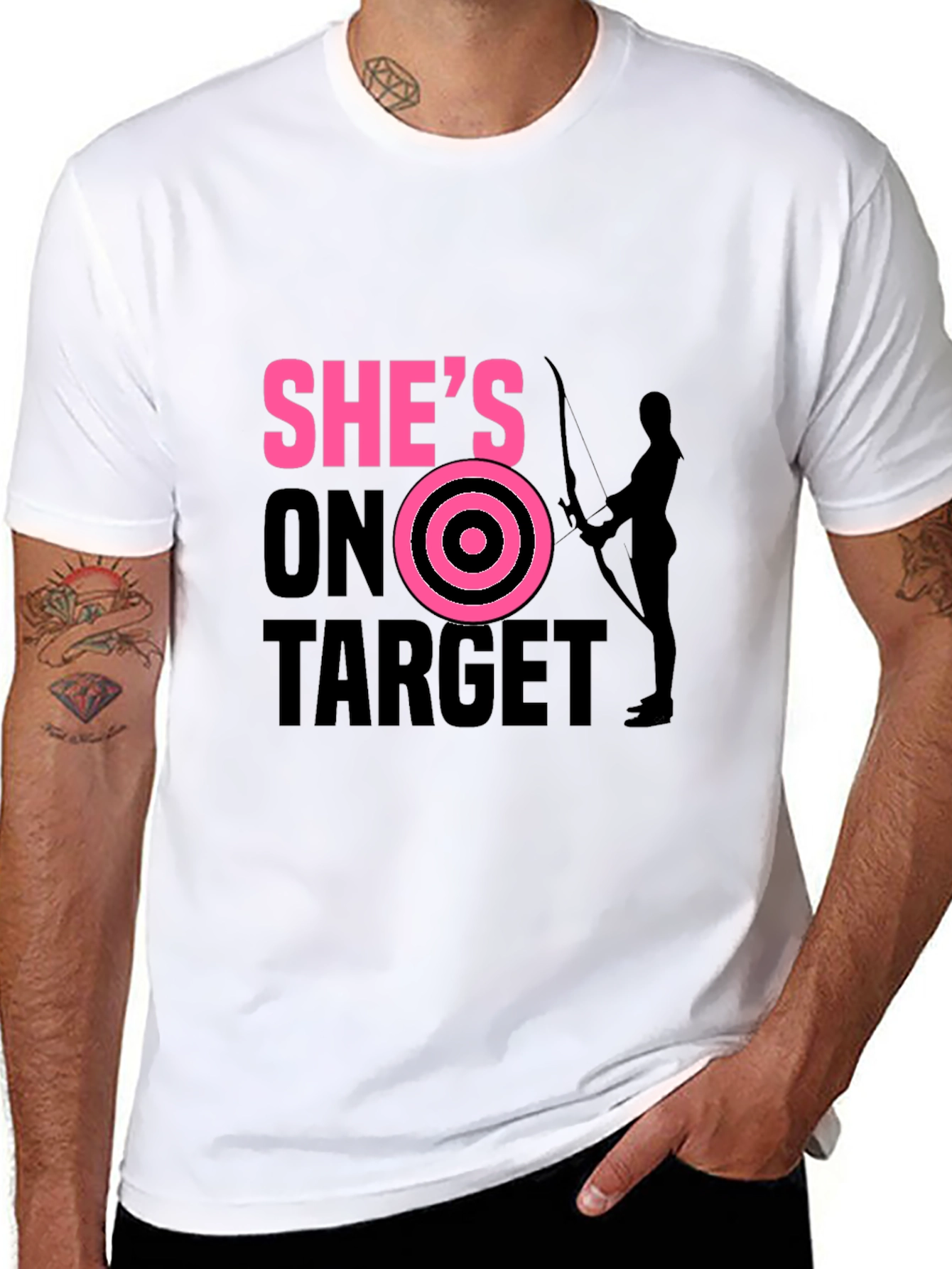 Shes On Target T-Shirt Archer Arrow Bullseye
