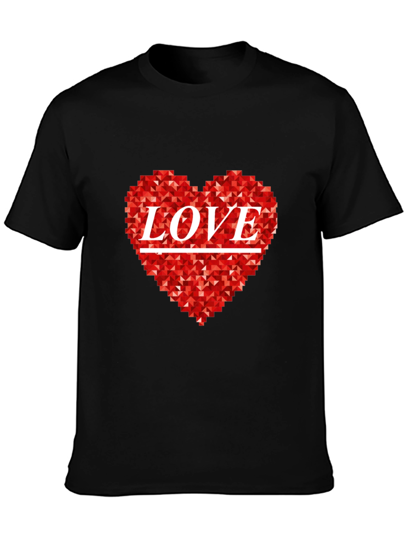 Love Heart Graphic Black T-Shirt