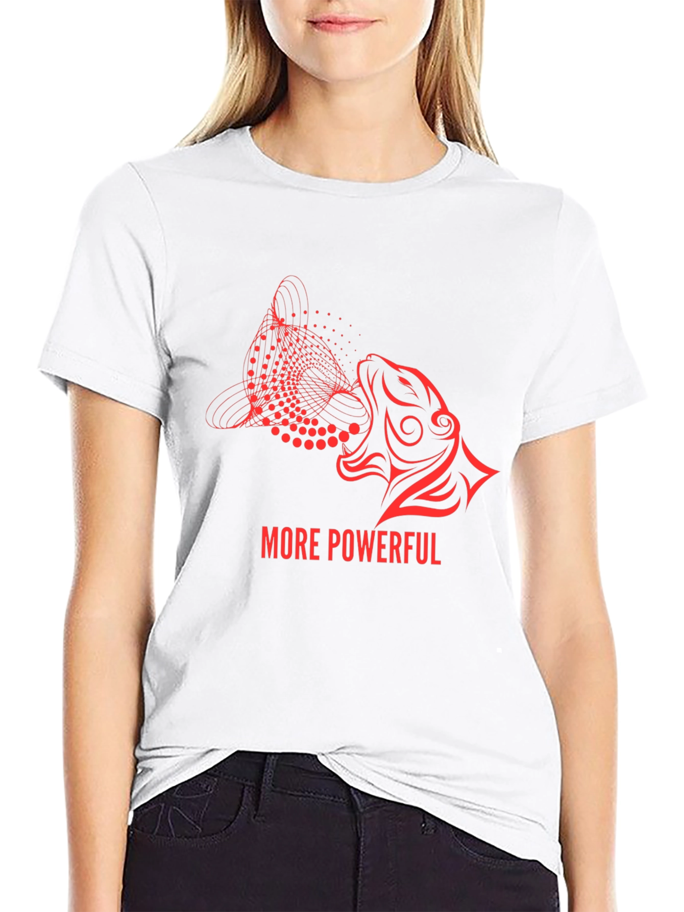 More Powerful Graphic Tee - Modern Lion Design