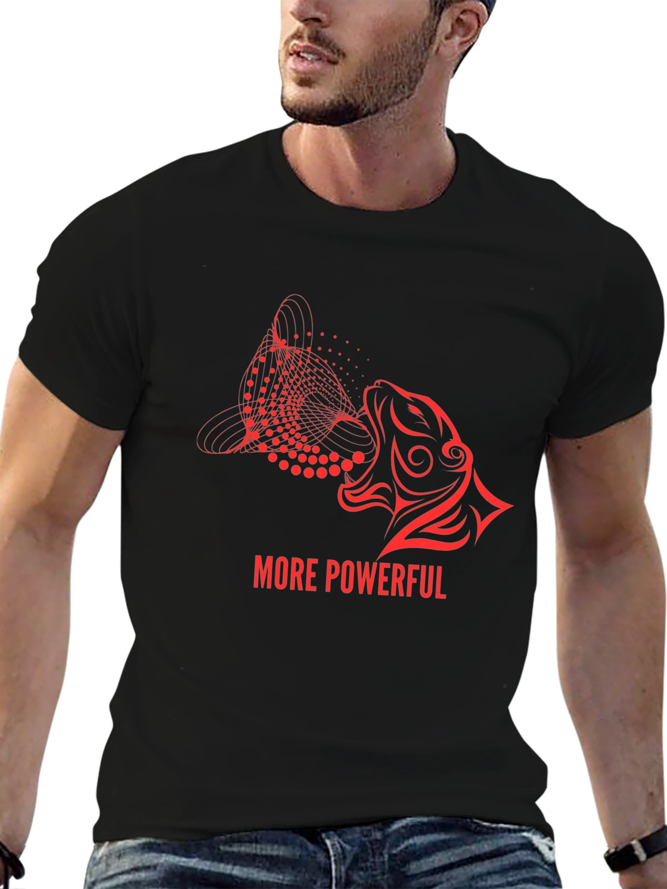 More Powerful Graphic Tee - Modern Lion Design