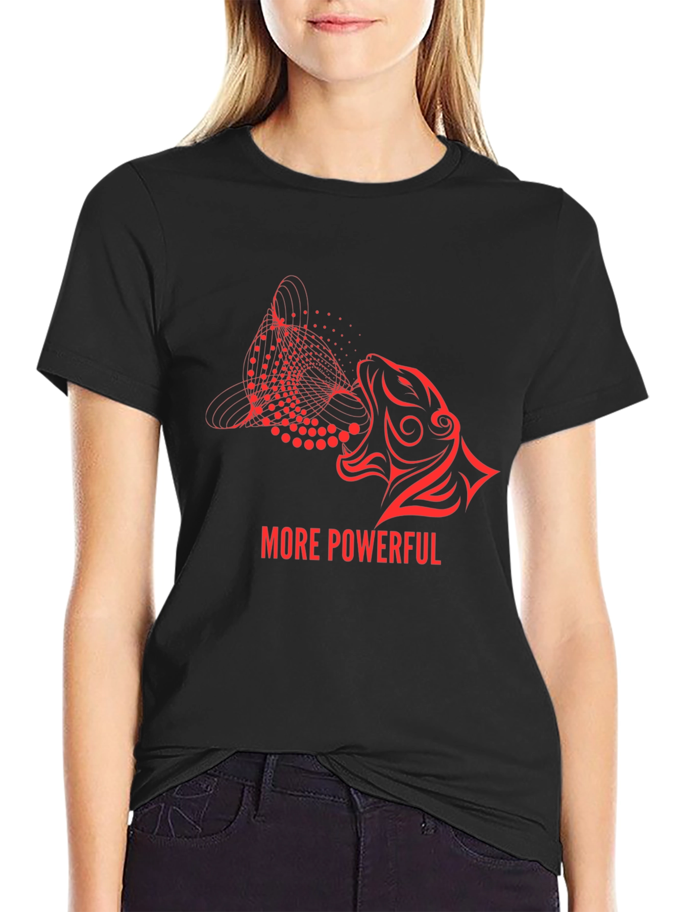 More Powerful Graphic Tee - Modern Lion Design