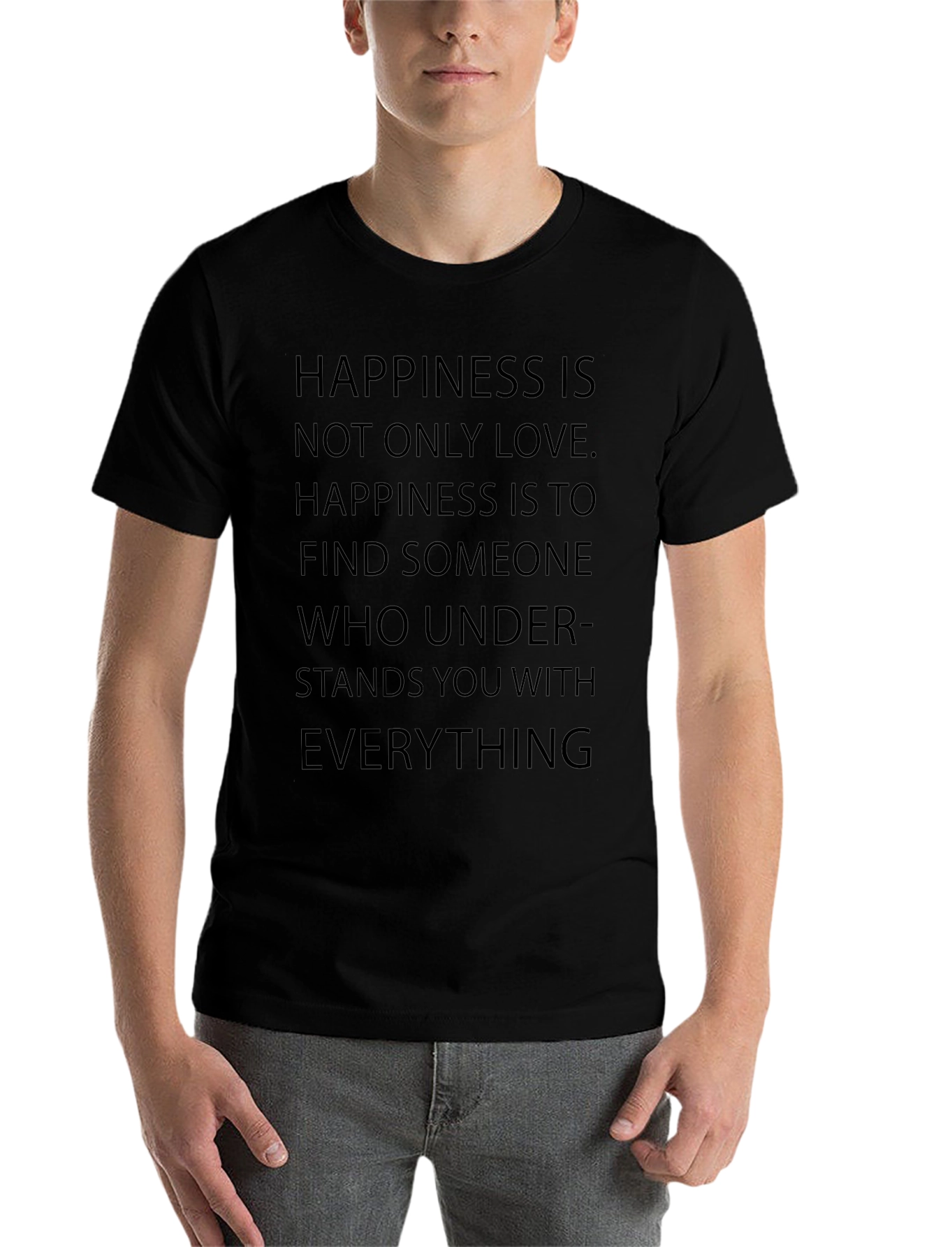 Happiness Quote Graphic T-Shirt - Mens