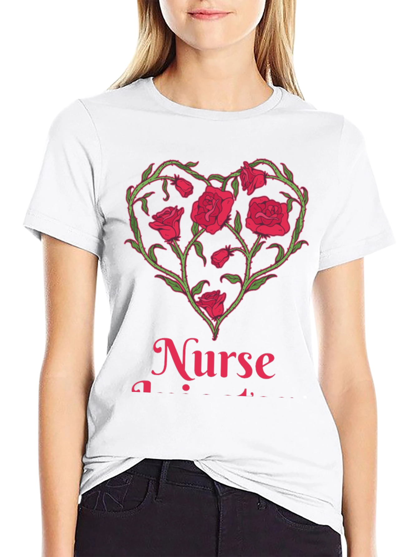 Nurse Heart Roses T-Shirt