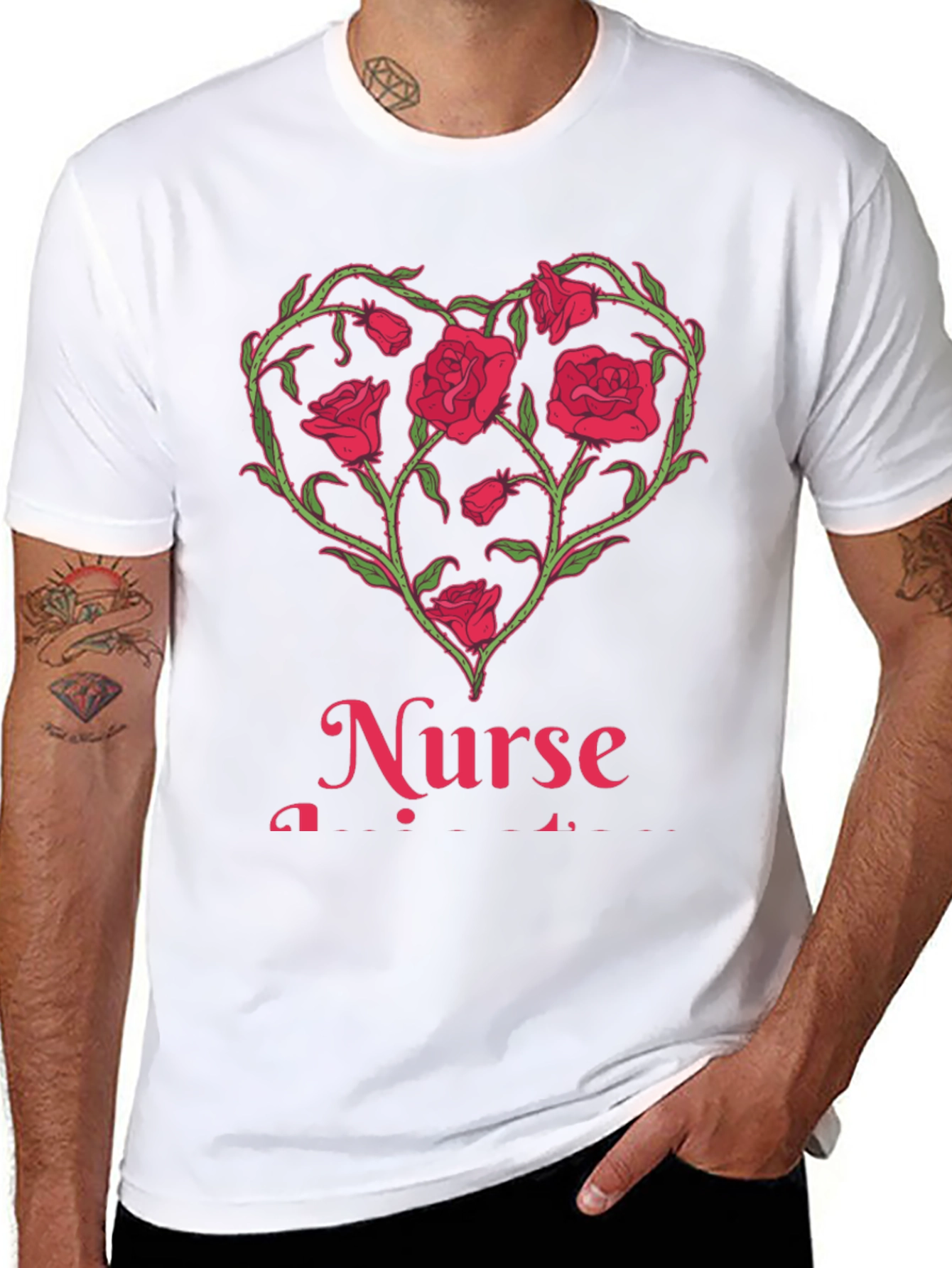 Nurse Heart Roses T-Shirt