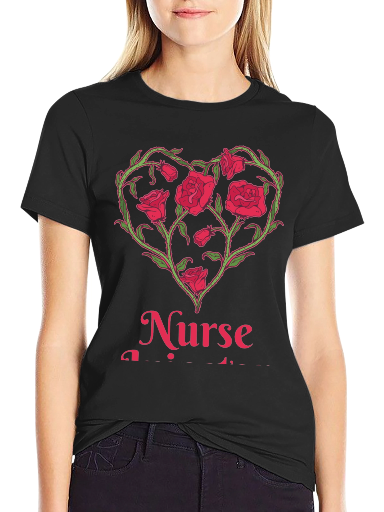 Nurse Heart Roses T-Shirt
