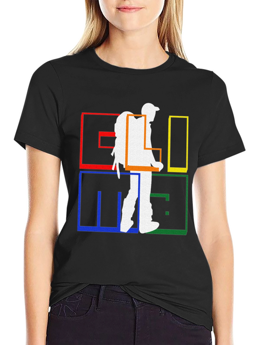 Geometric Hiker Graphic Tee - Stylish Adventure Shirt