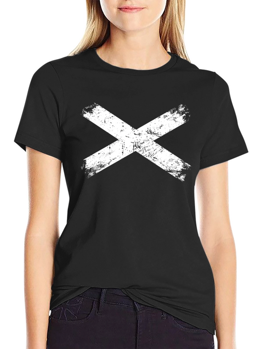 Distressed X Graphic Tee - Black Cotton Blend