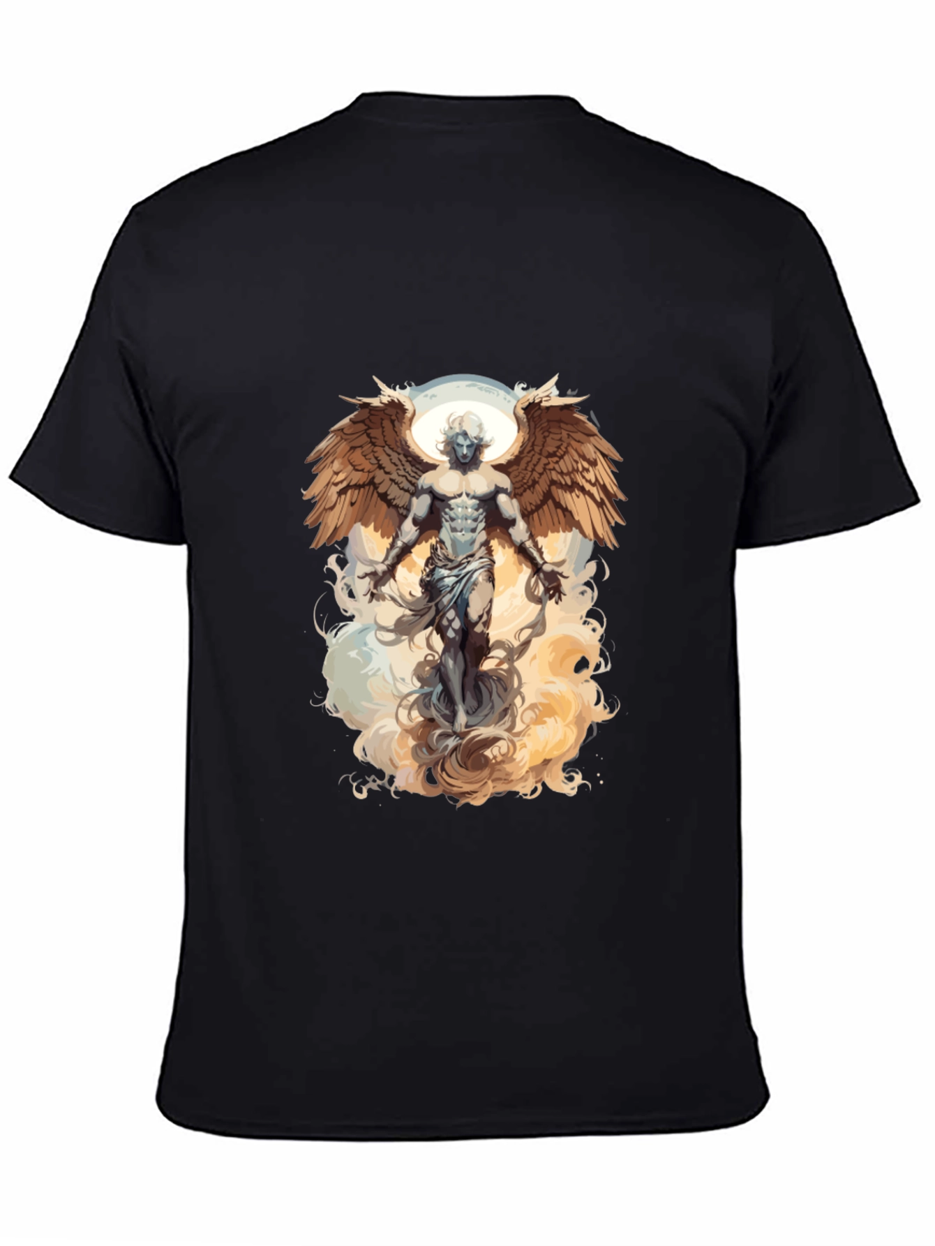 Angel Wings Graphic Tee - Black Cotton T-Shirt