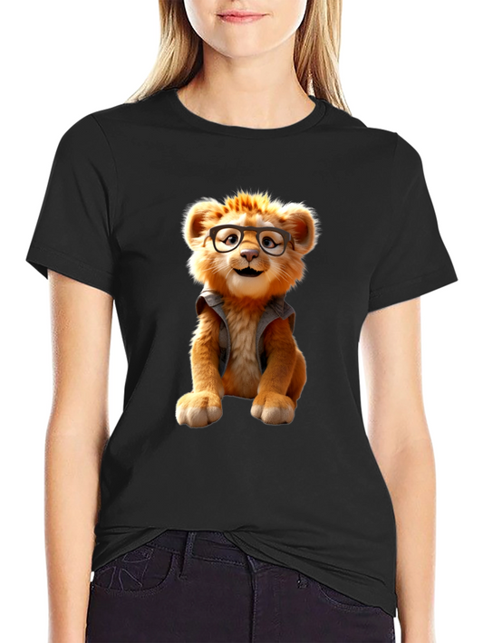 Lion Cub Tee - Whimsical Cartoon Animal Shirt
