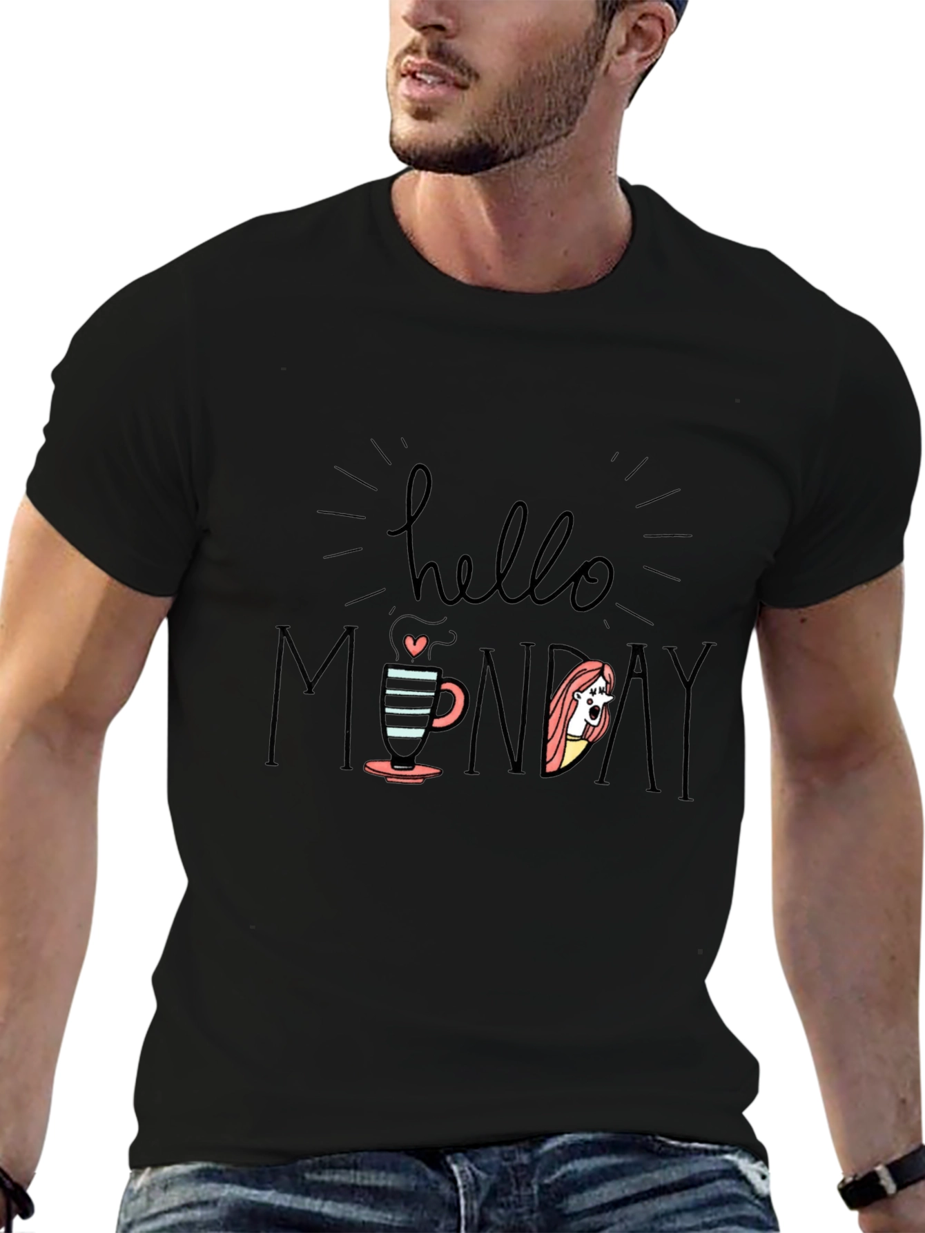 Hello Monday Graphic Tee - Black