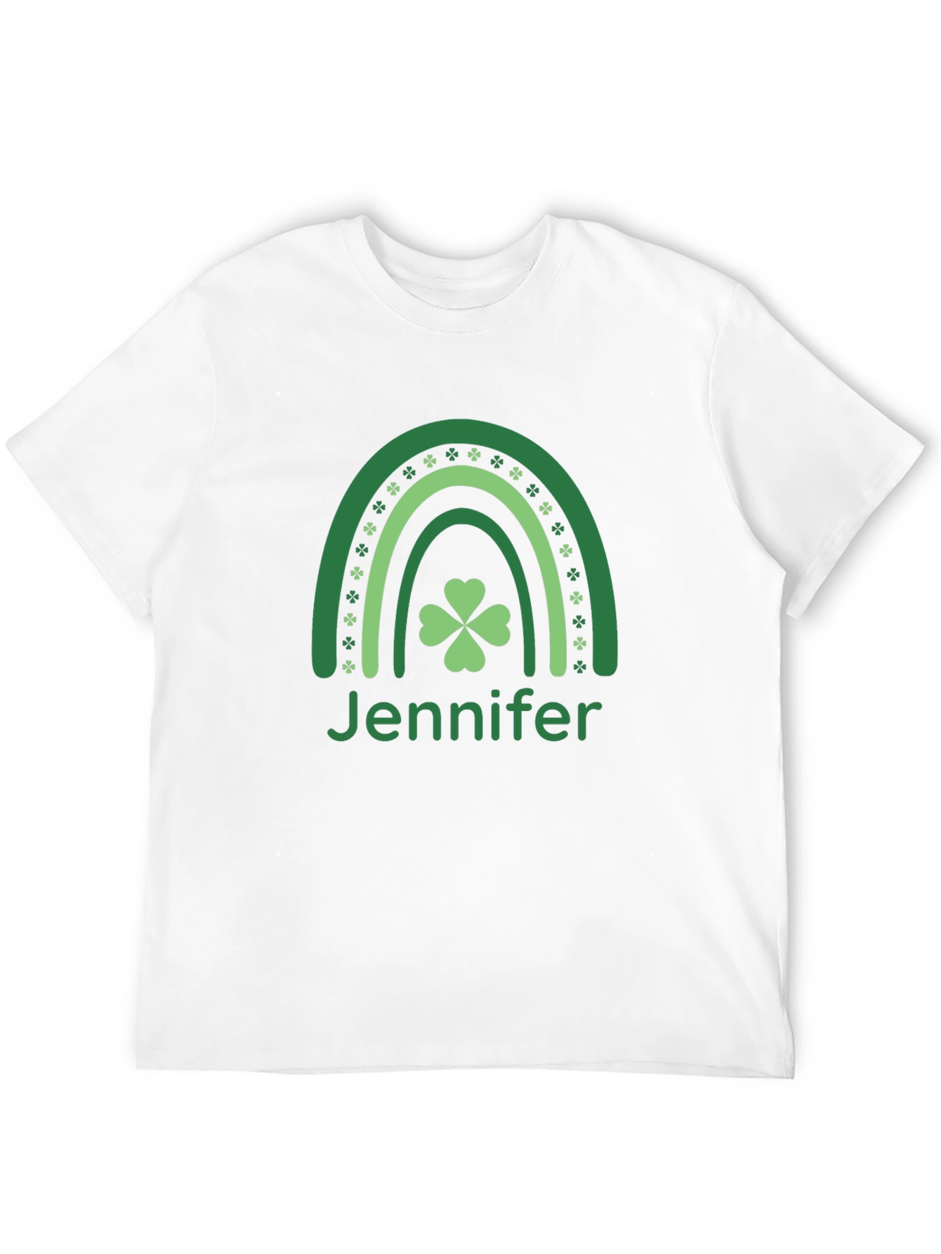 St. Patricks Day Jennifer Rainbow Shamrock T-Shirt