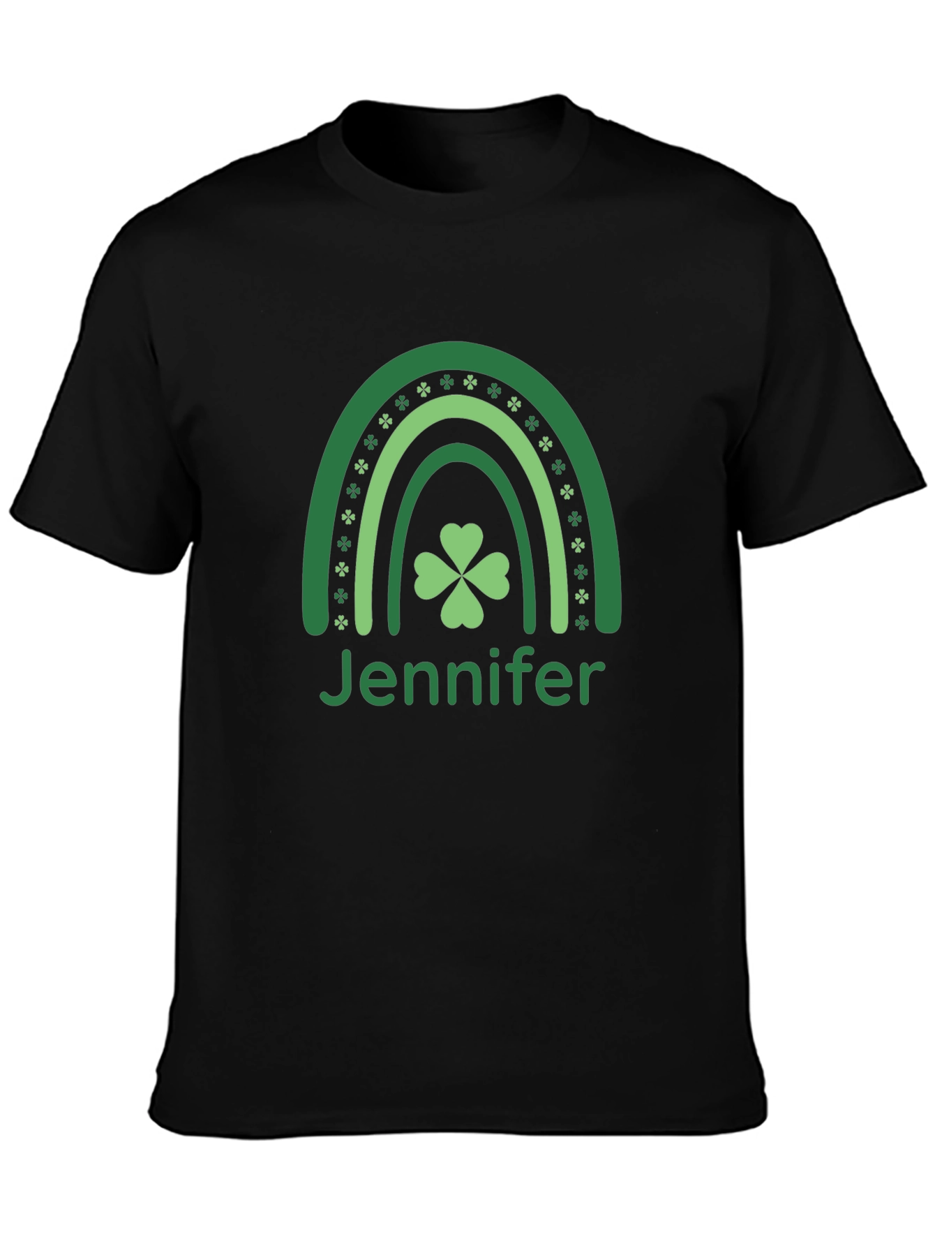 St. Patricks Day Jennifer Rainbow Shamrock T-Shirt