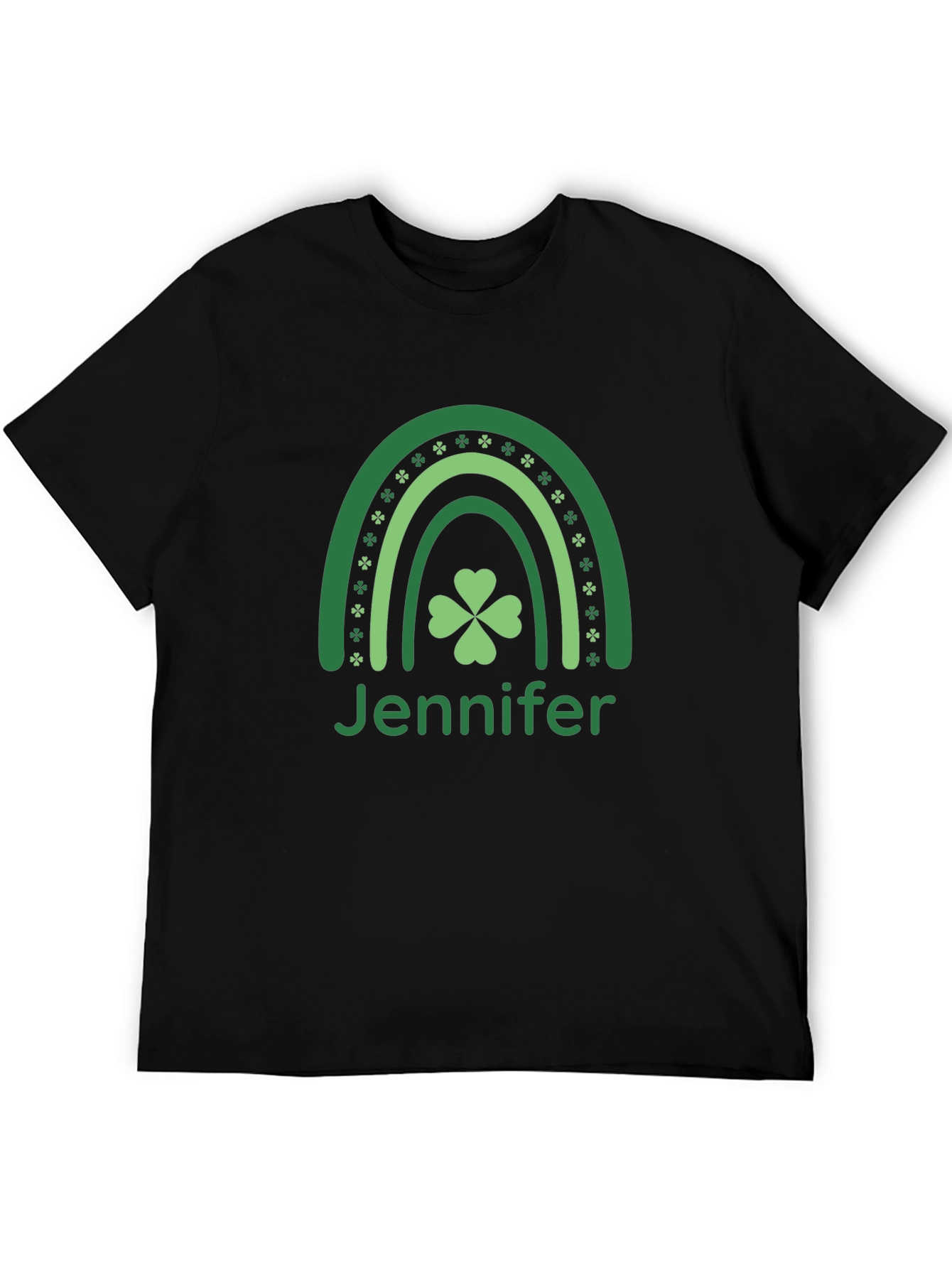 St. Patricks Day Jennifer Rainbow Shamrock T-Shirt